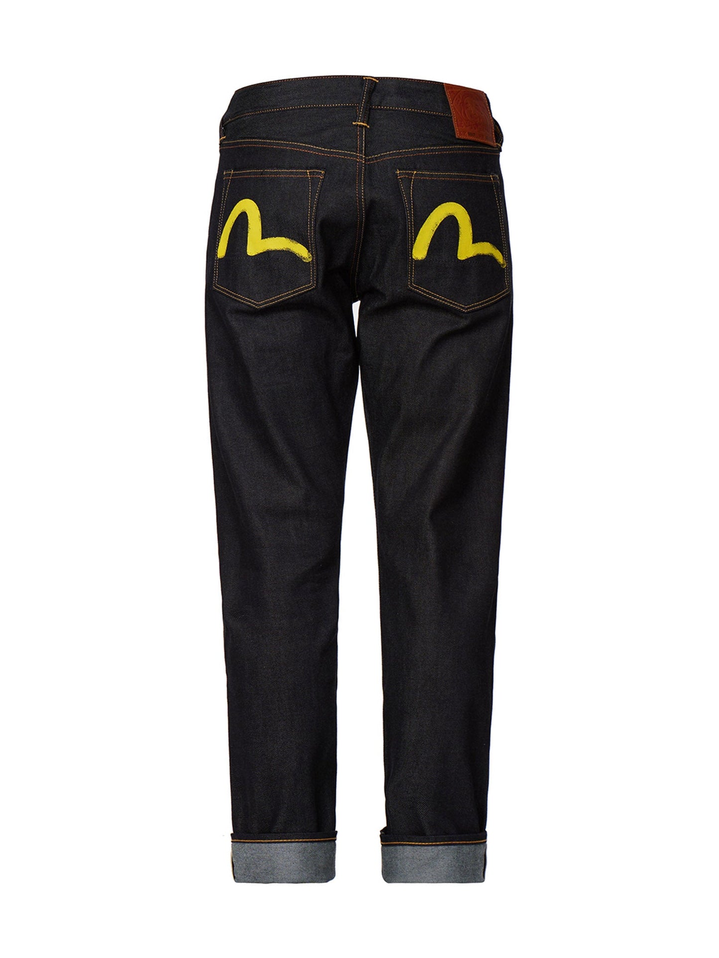 Yellow Seagull Print Taper-Fit Jeans #2017