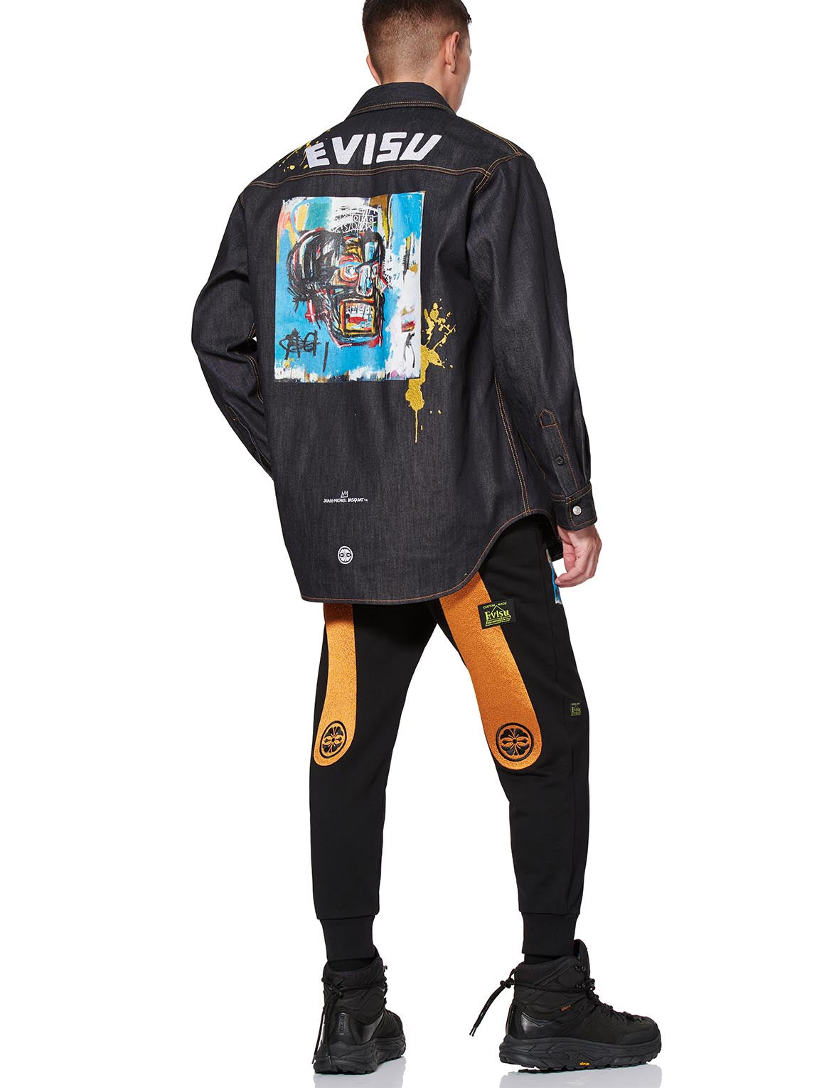 EVISU x Jean Michel Basquiat《無題》夾棉牛仔襯衫外套