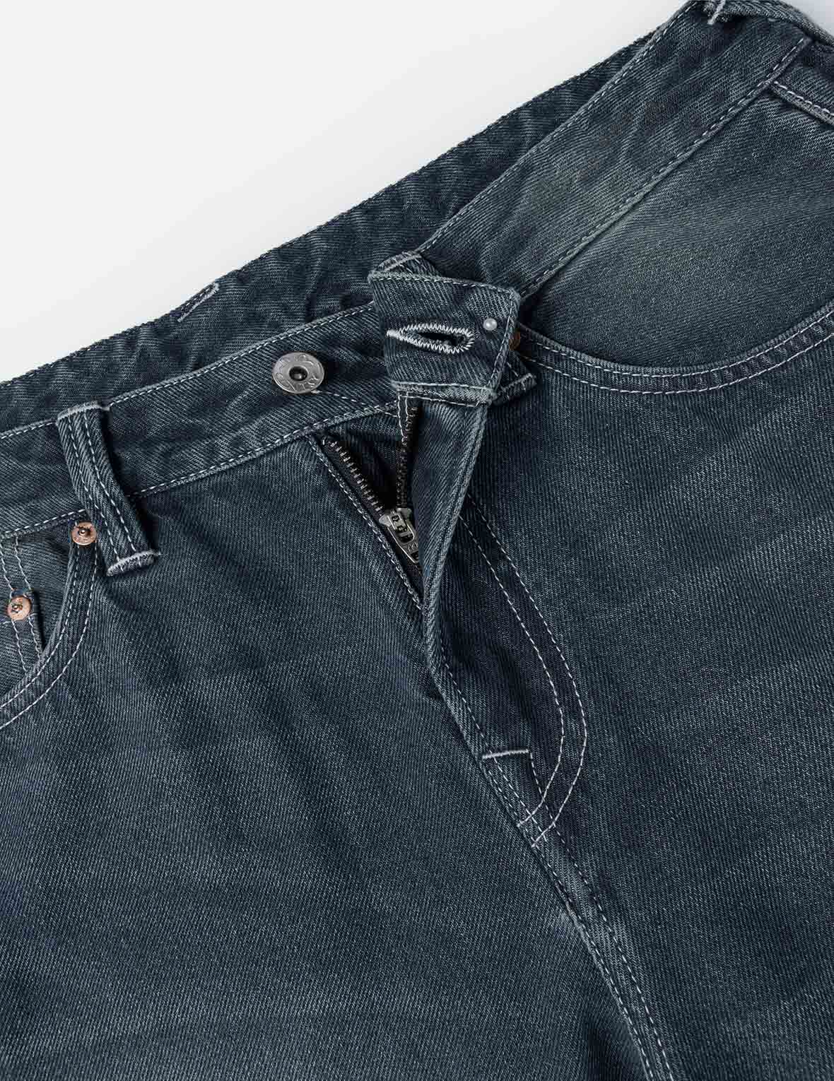 斑駁海鷗印花和補丁寬版牛仔褲