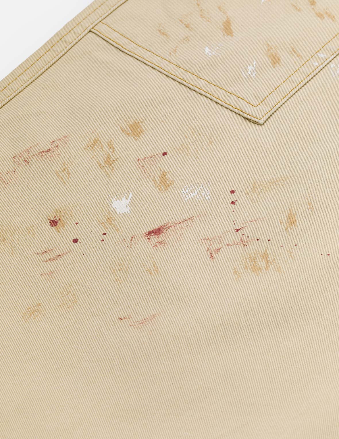 手繪海鷗與潑墨印花寬版休閒飛行褲