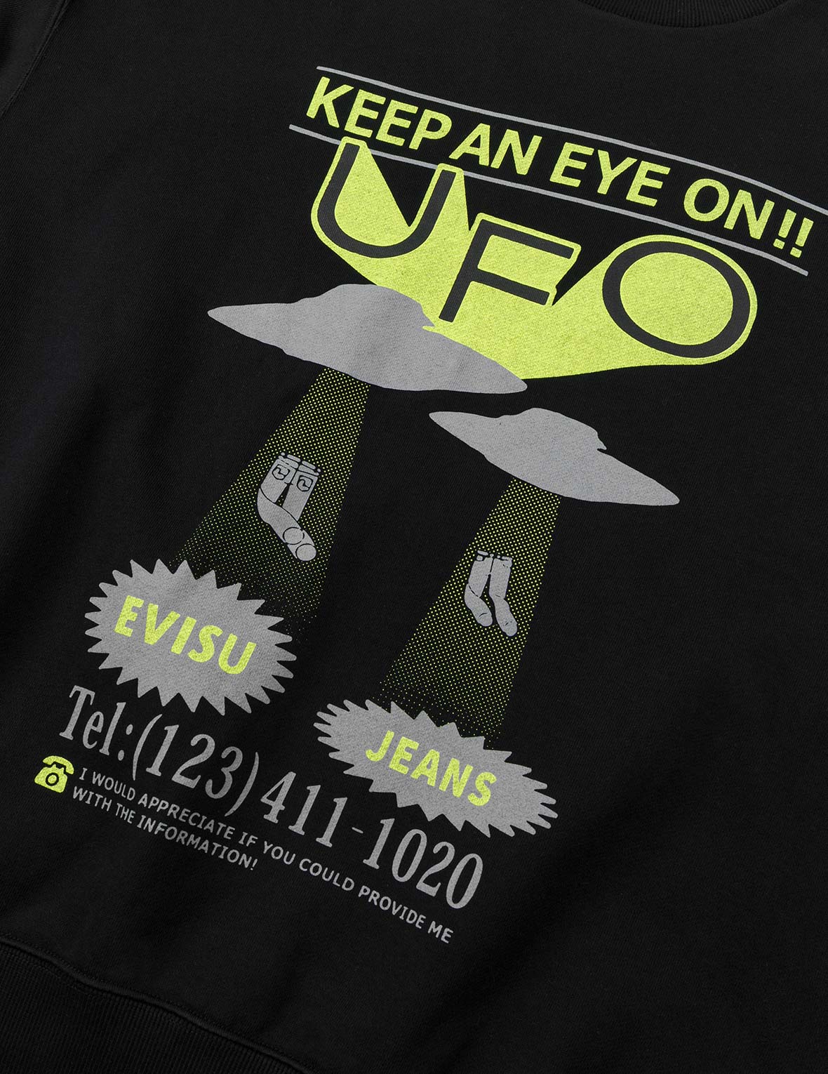 UFO印花與海鷗貼布繡寬版休閒衛衣