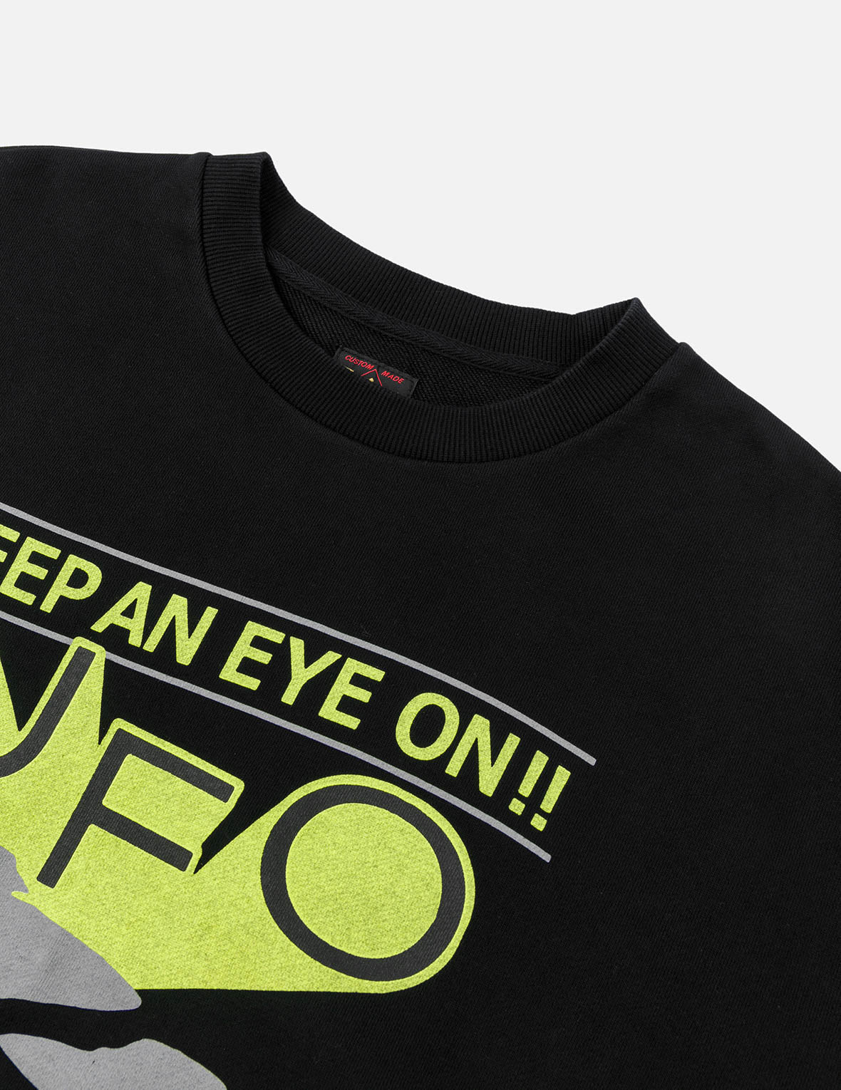 UFO印花與海鷗貼布繡寬版休閒衛衣