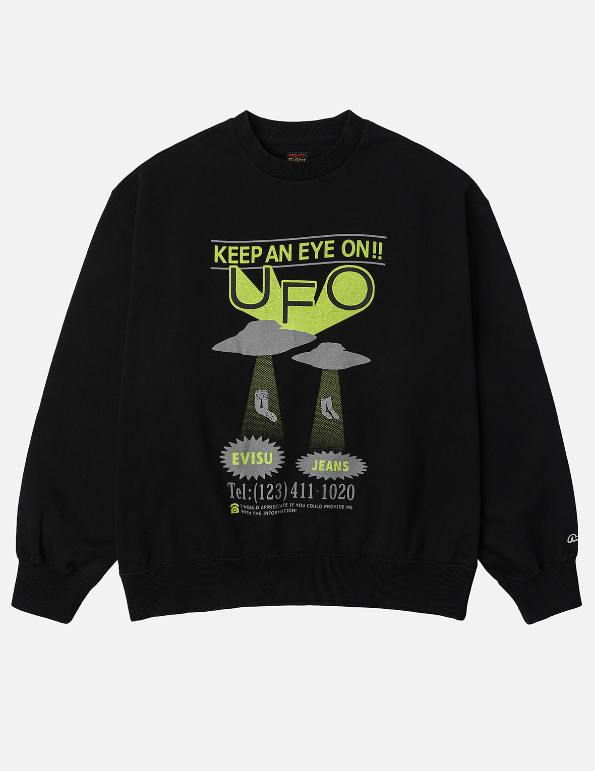 UFO印花與海鷗貼布繡寬版休閒衛衣