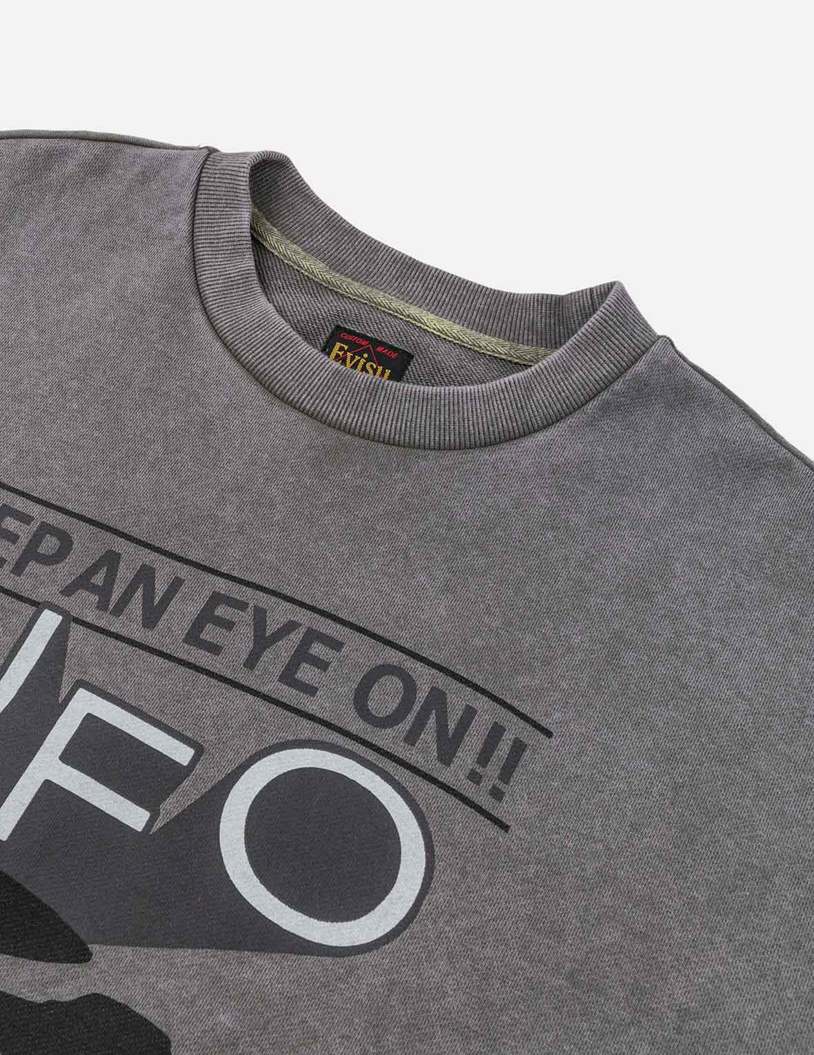 UFO印花與海鷗貼布繡寬版休閒衛衣