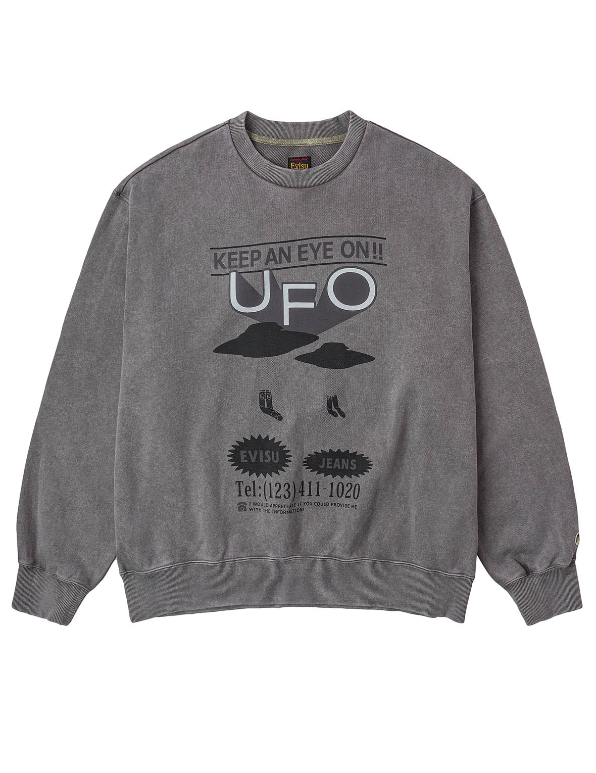 UFO印花與海鷗貼布繡寬版休閒衛衣