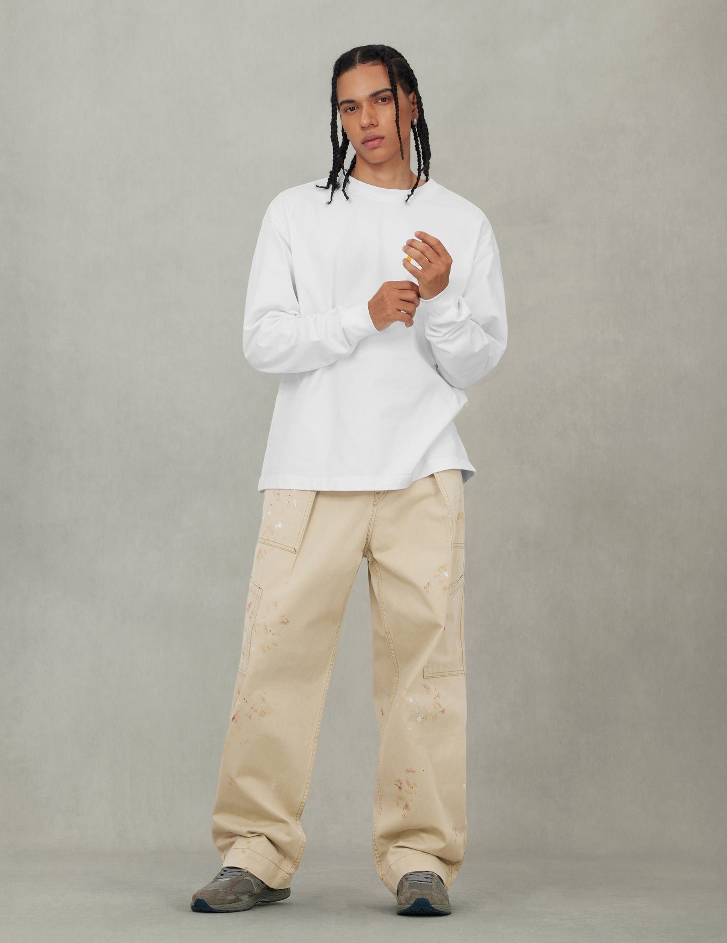 海鷗與美國舞蹈印花寬版休閒長袖T恤