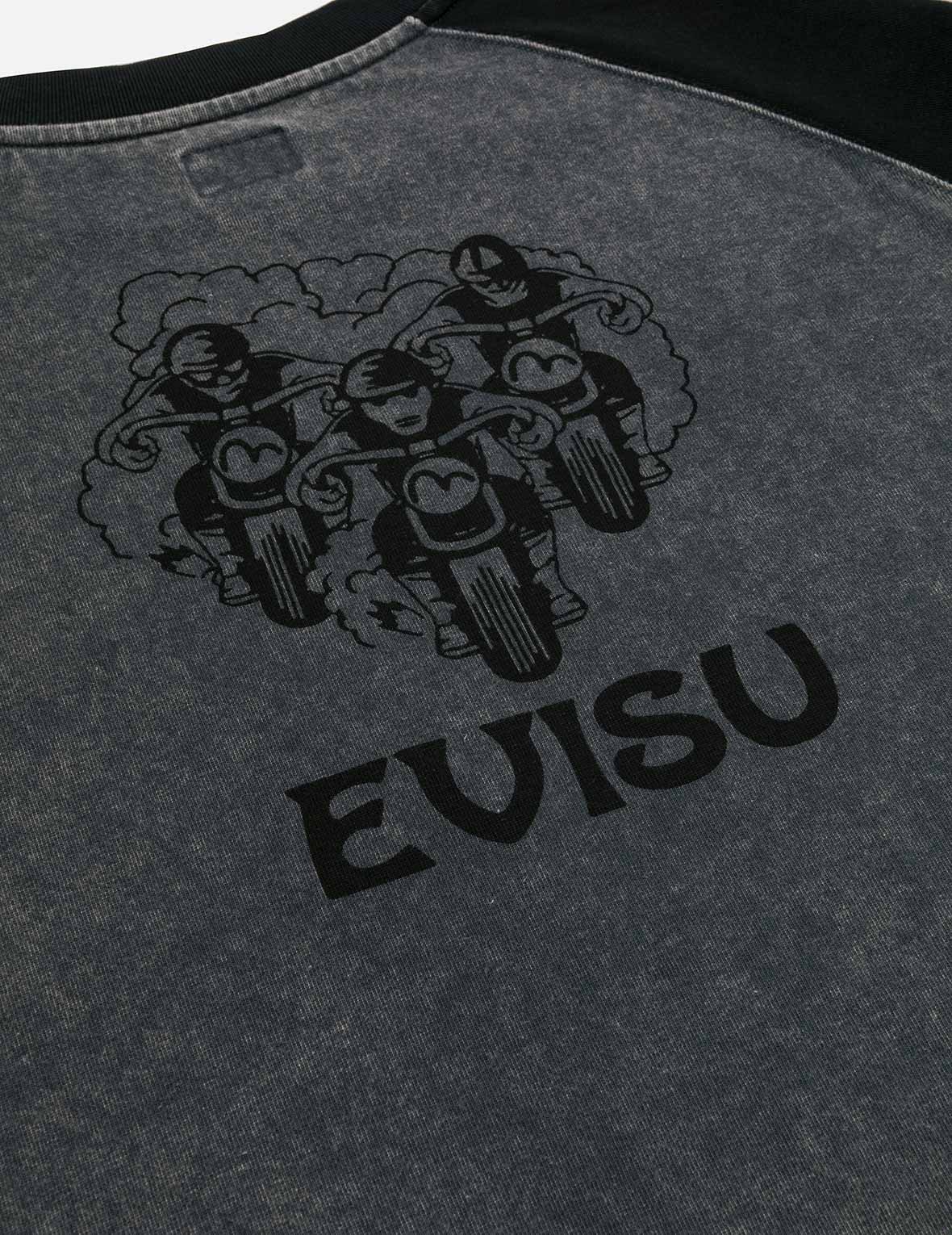 Retro Motocross Print Relax Fit Long-sleeve T-shirt