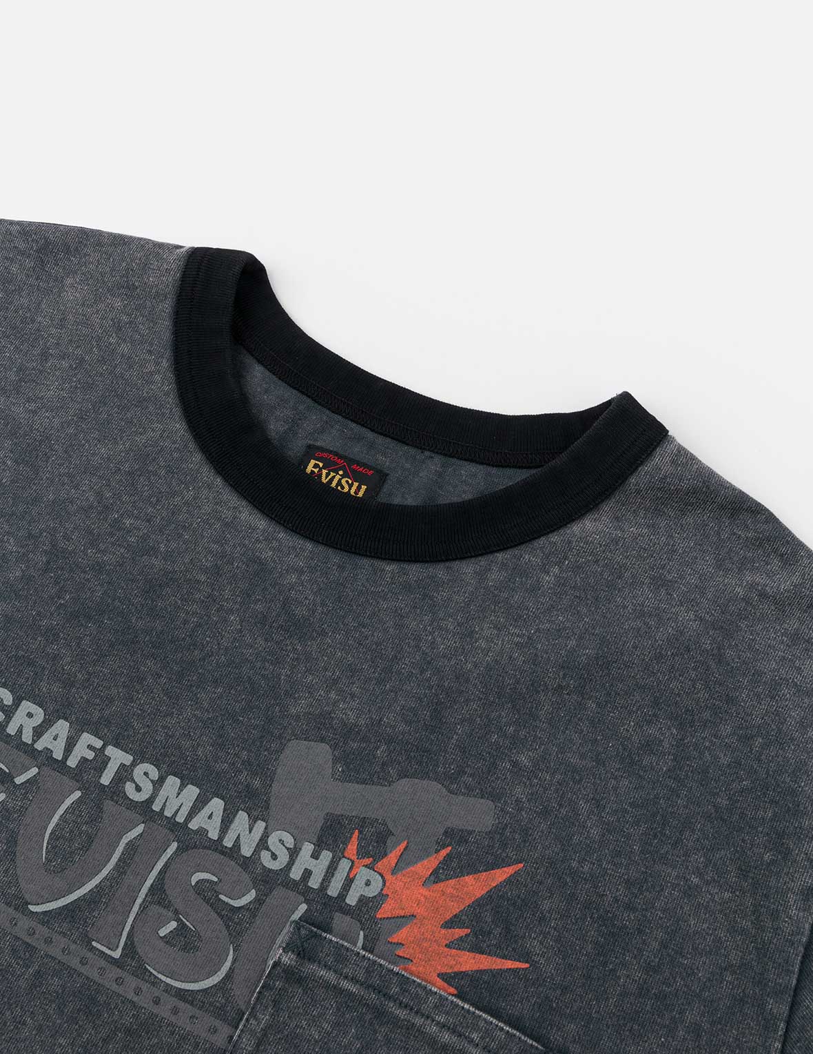 EVISU Workwear Print Relax Fit Ringer T-shirt