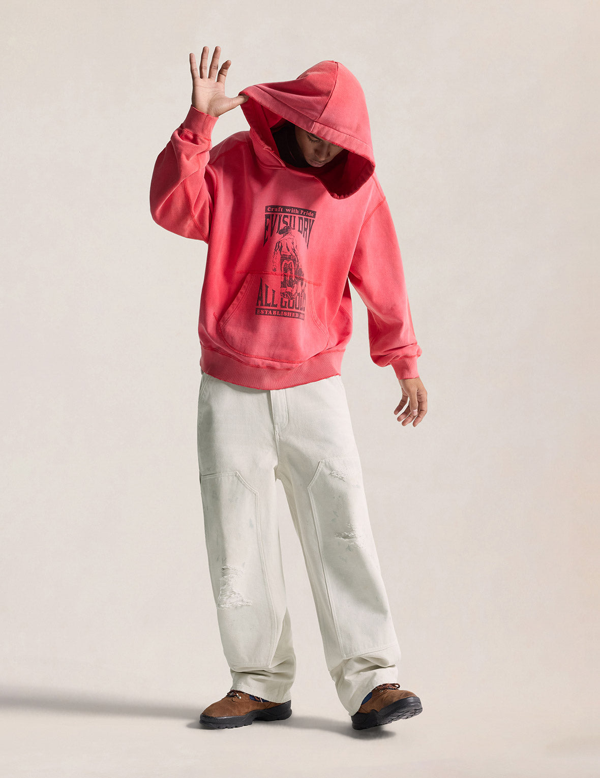 Distressed Double Knee Utility Pants
