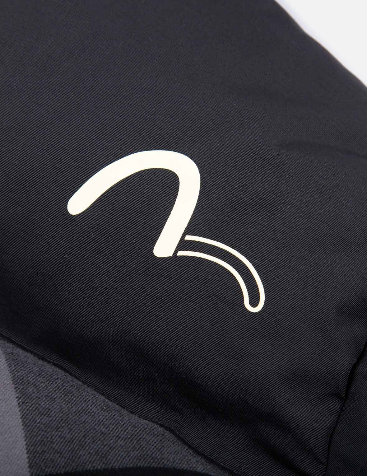 Logo印花格紋羽絨外套