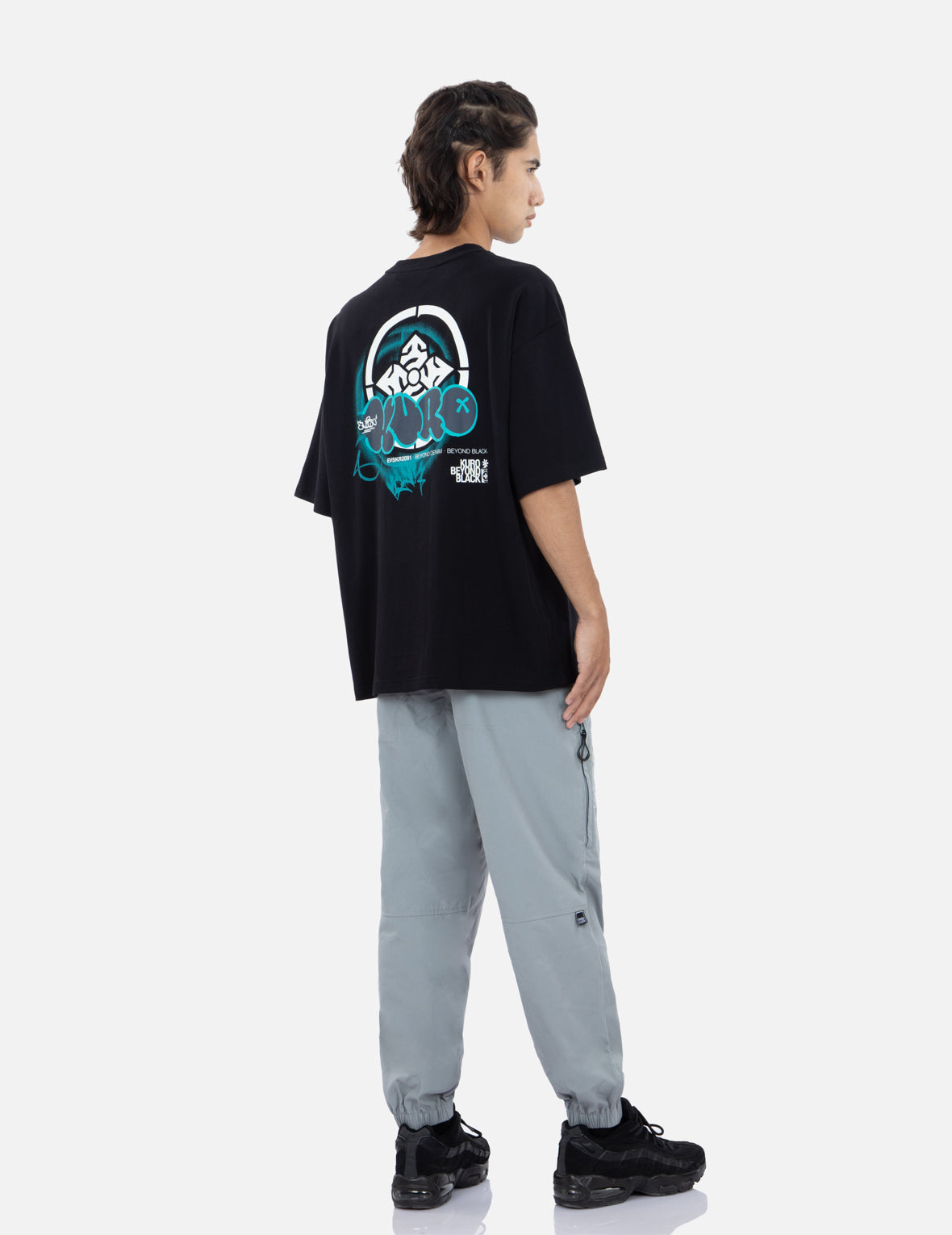 海鷗印花工裝束腳褲