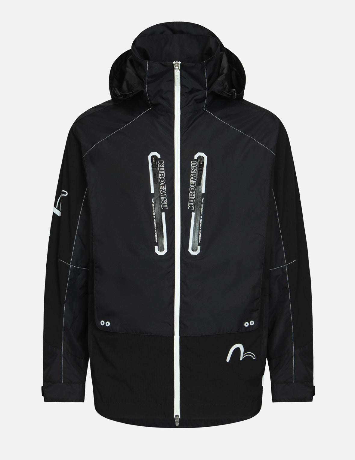 Seagull and Logo Print Slim Fit Windbreaker