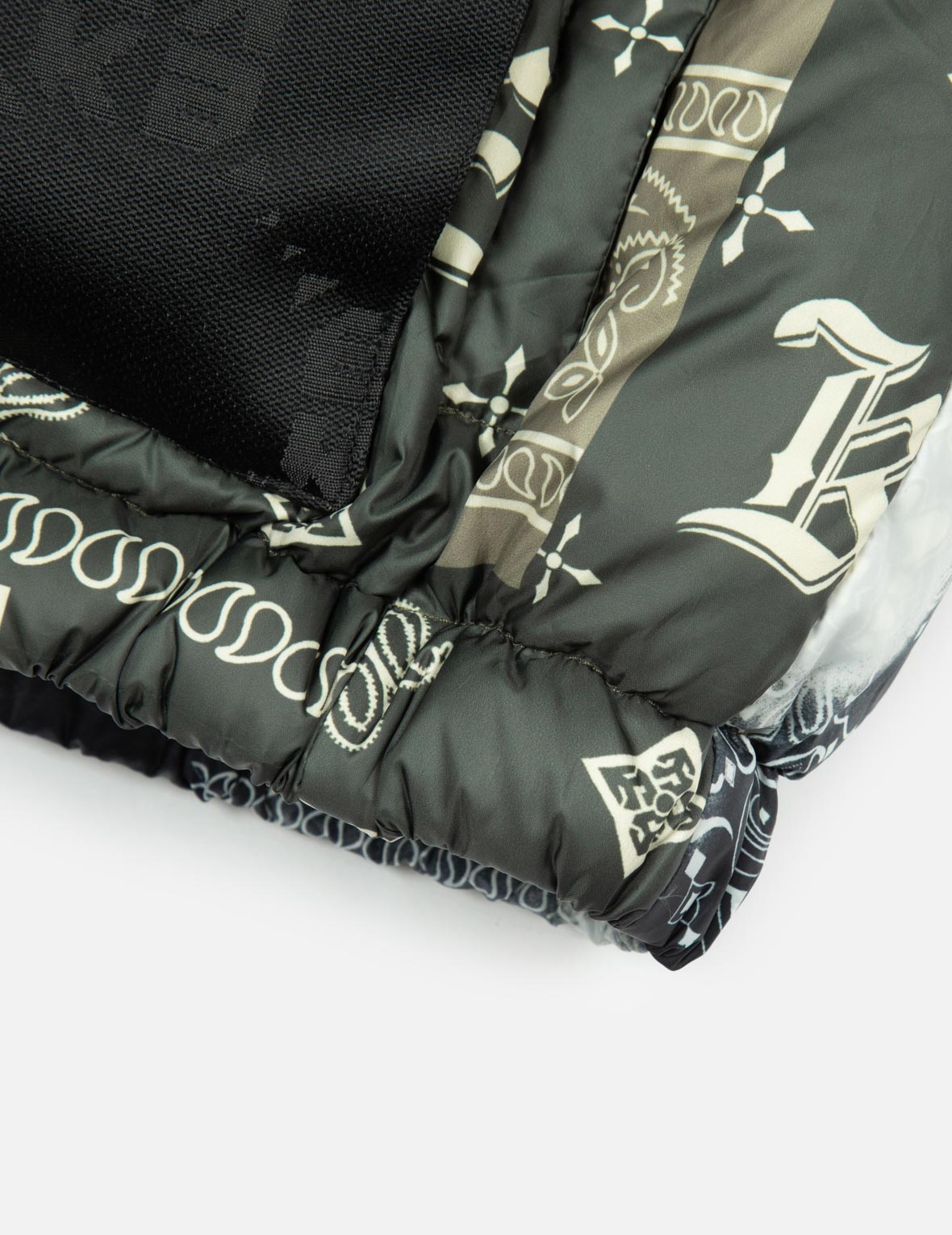 Multi Pattern with 3D Logo Embroidery Relax Fit Down Jacket