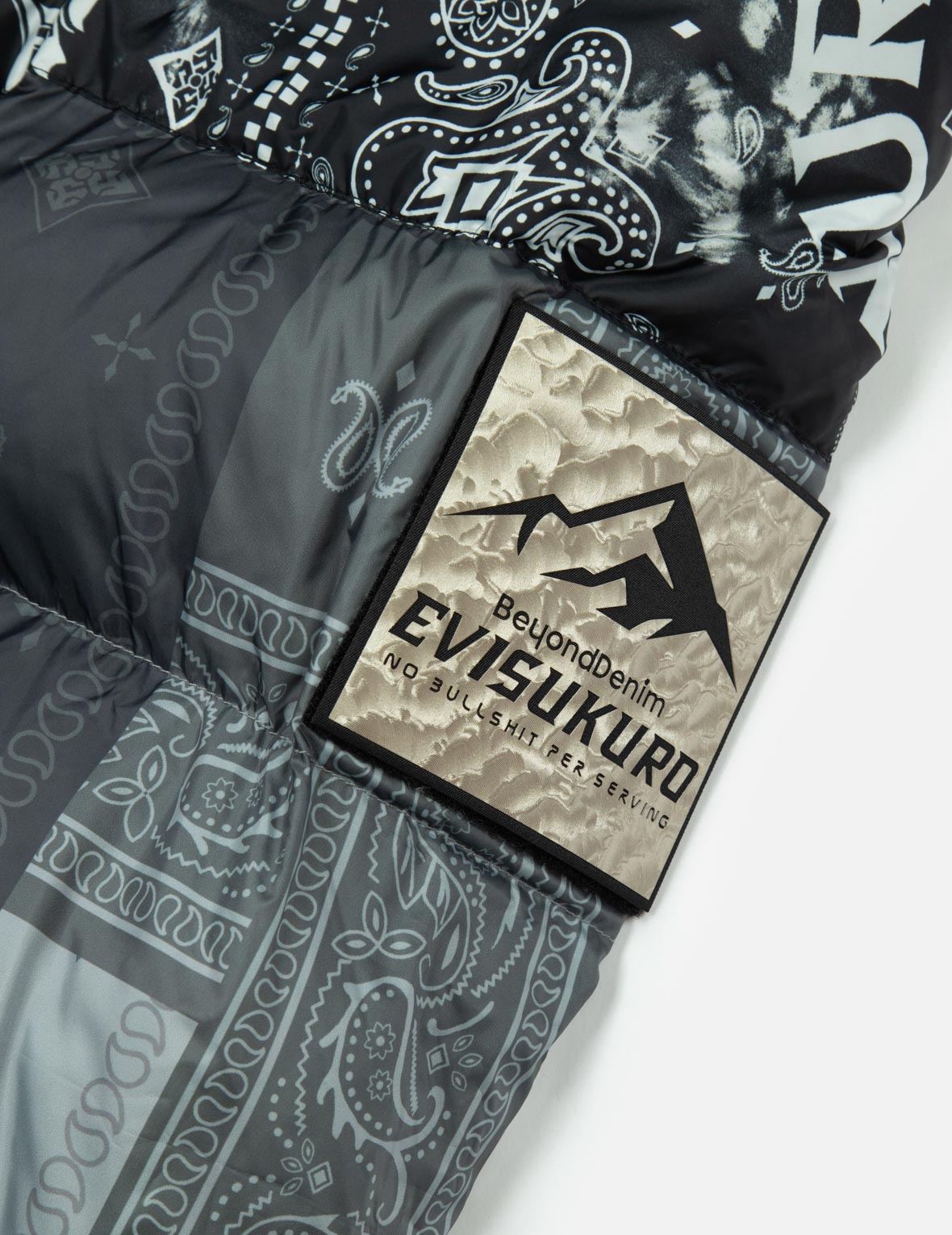 Multi Pattern with 3D Logo Embroidery Relax Fit Down Jacket