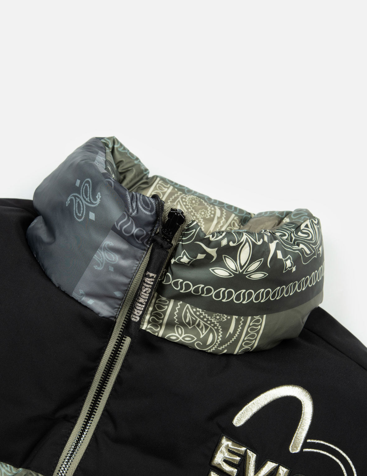 Multi Pattern with 3D Logo Embroidery Relax Fit Down Jacket