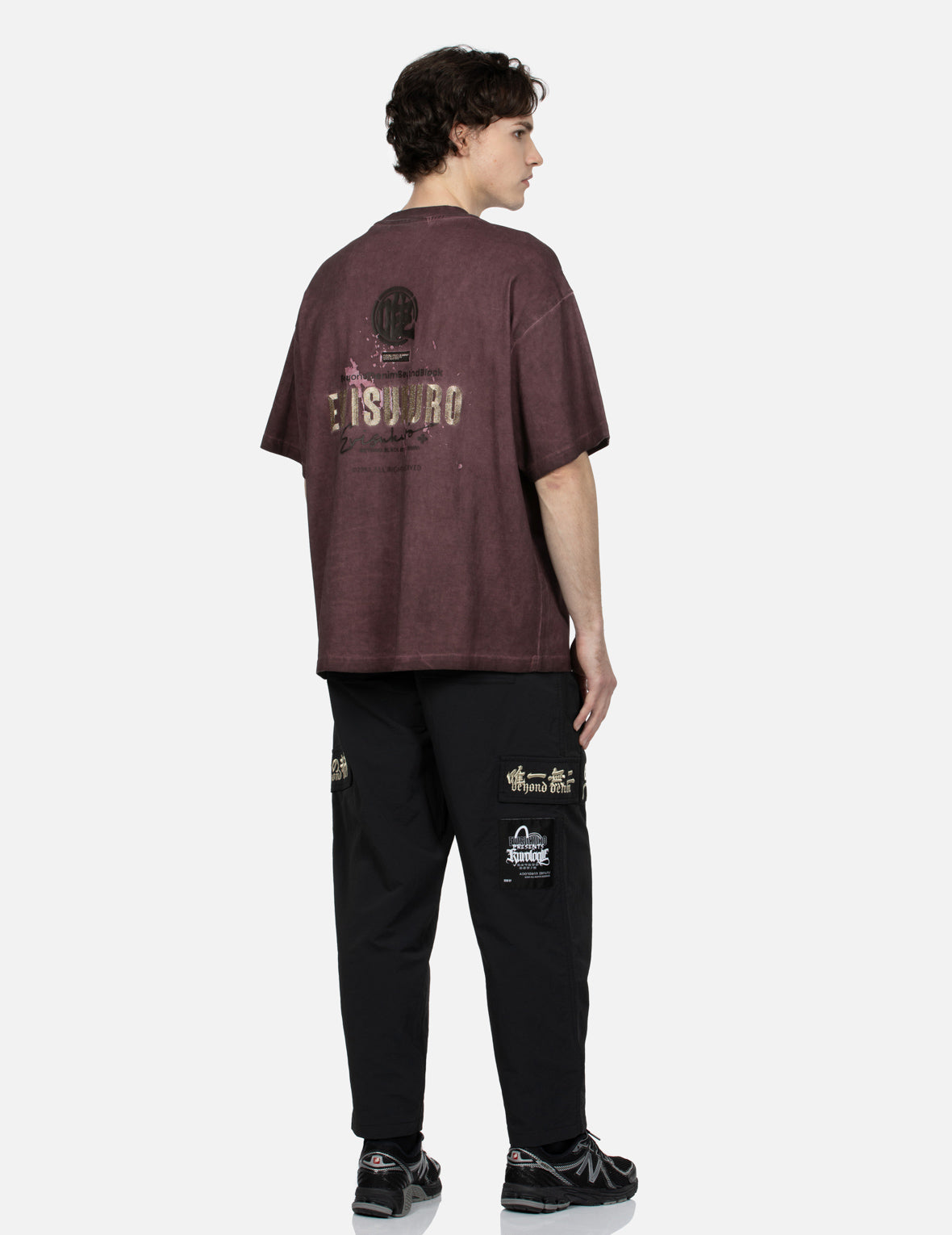 個性口號刺繡時尚版型工裝褲