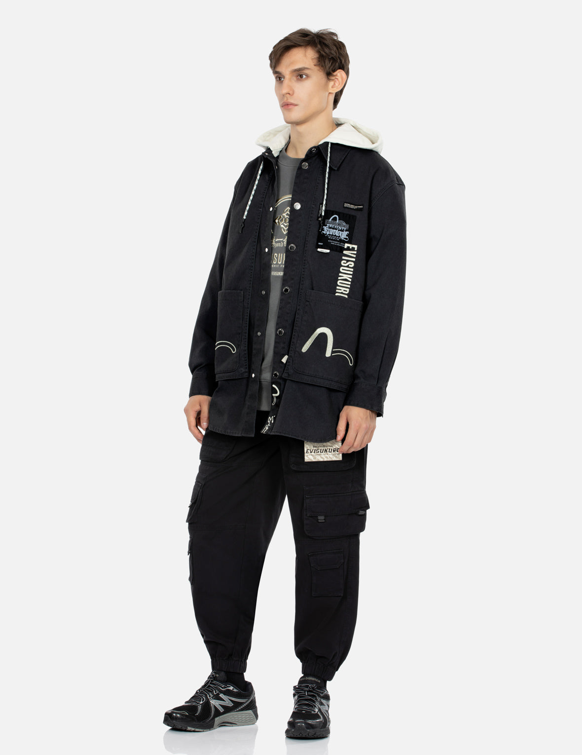 仿兩件式水洗寬版夾克