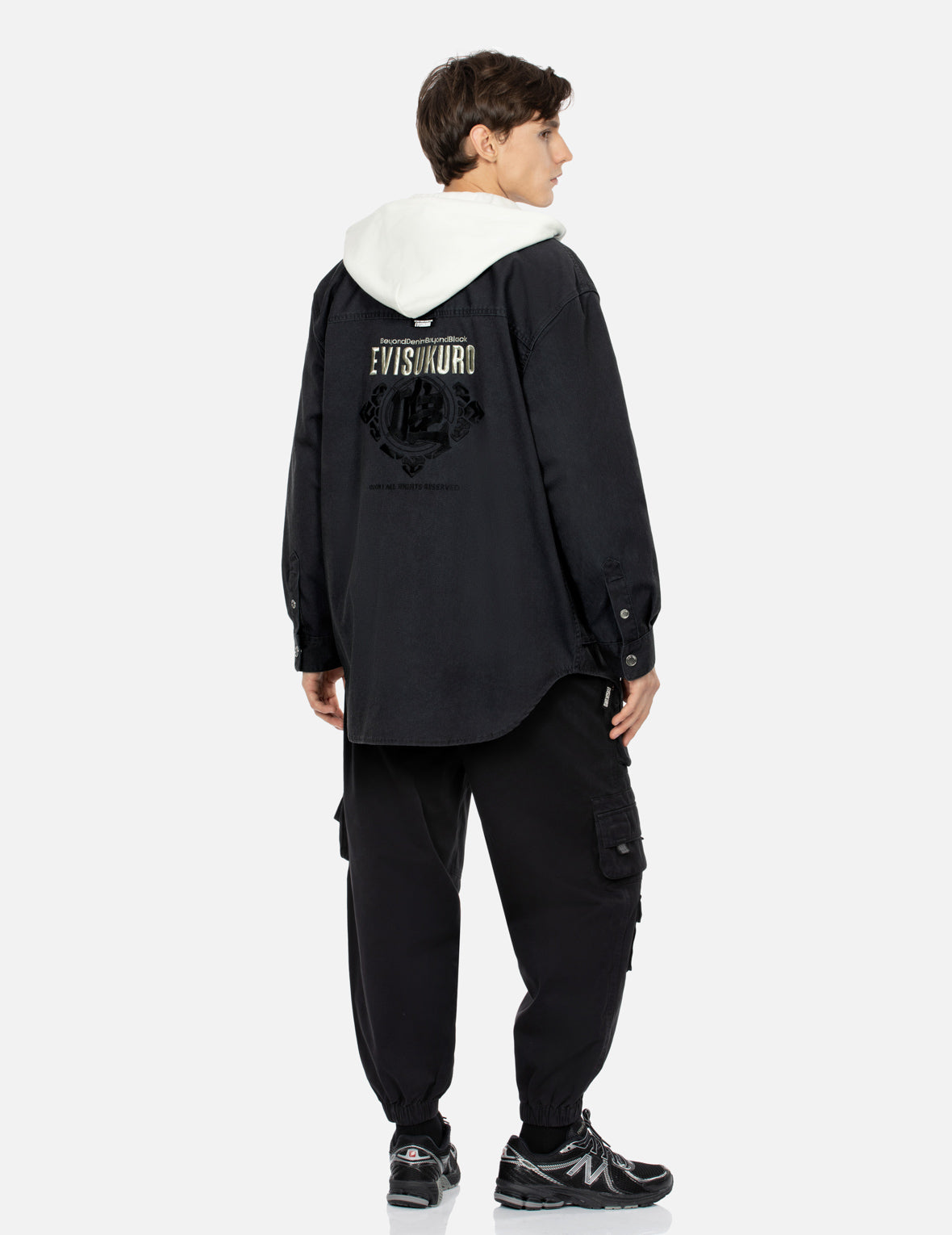 仿兩件式水洗寬版夾克