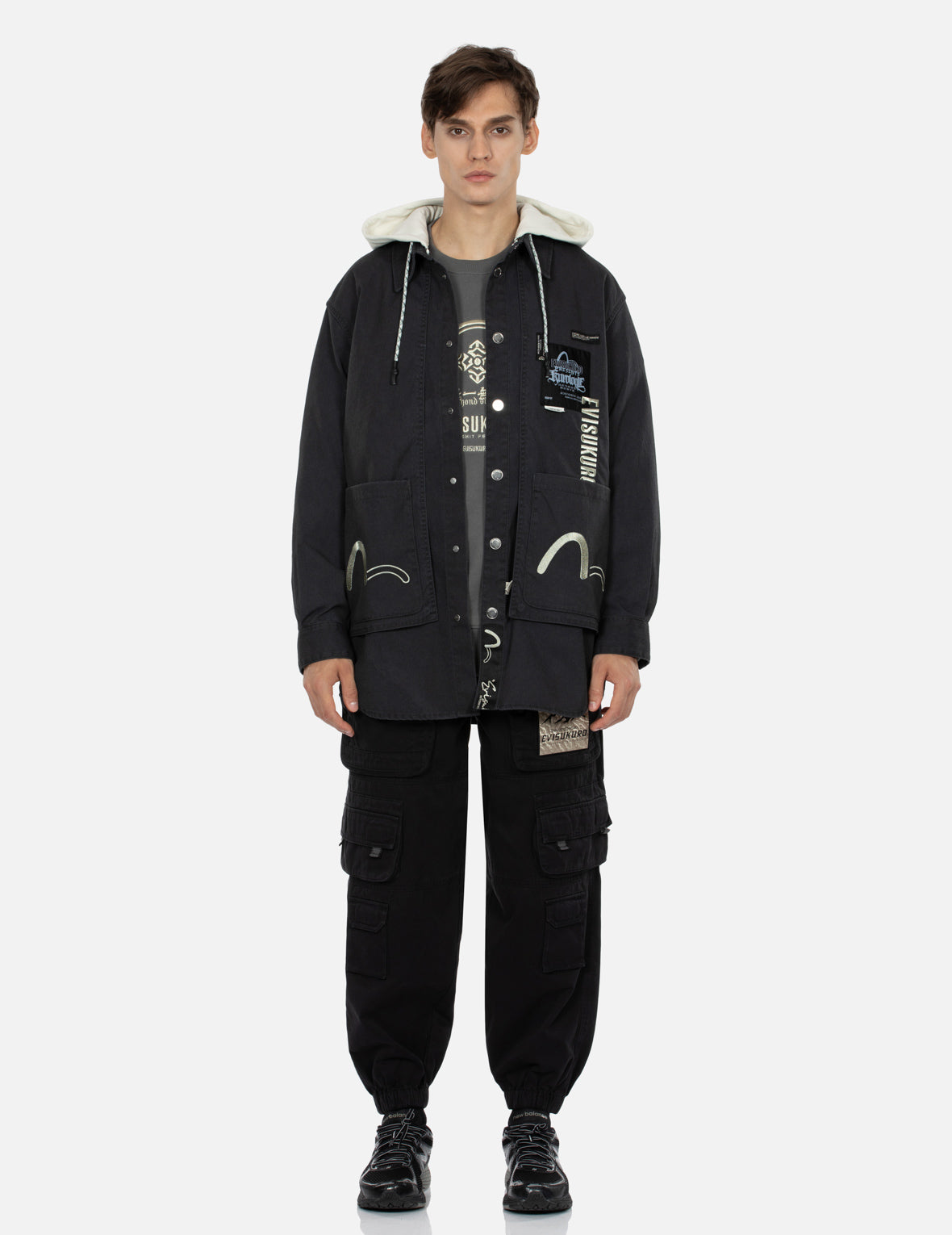 仿兩件式水洗寬版夾克