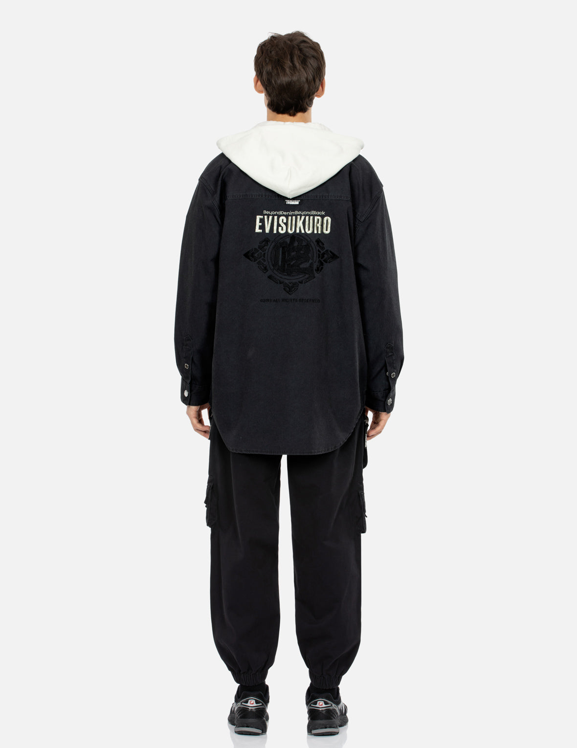 仿兩件式水洗寬版夾克