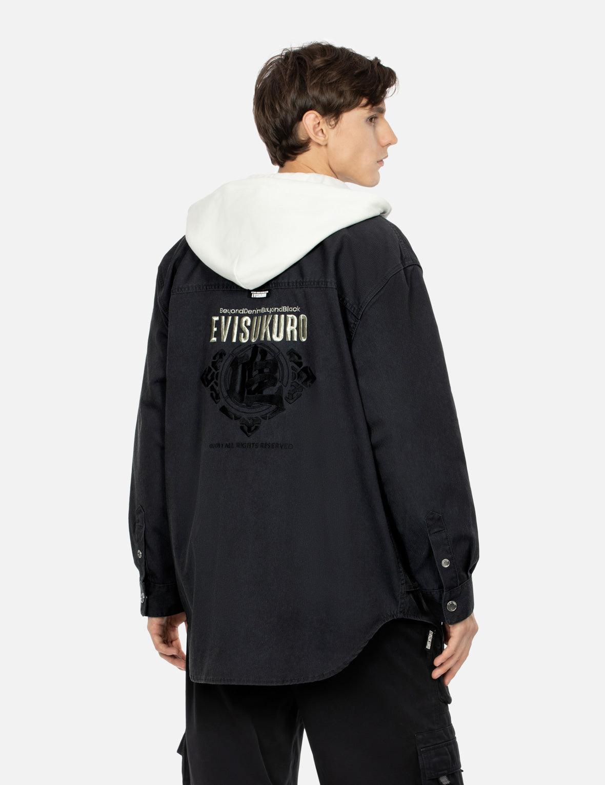 仿兩件式水洗寬版夾克