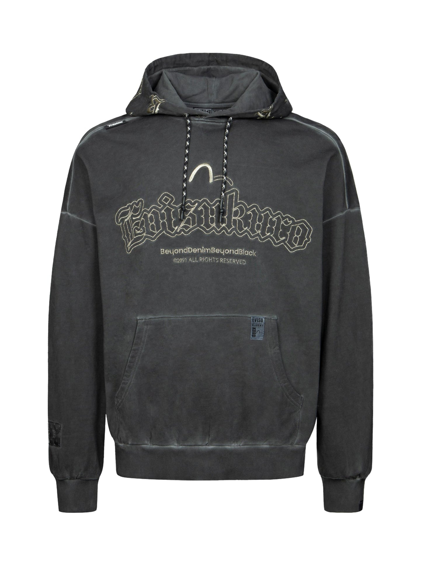 Monogram Embroidery Garment Dye Oversized Hoodie