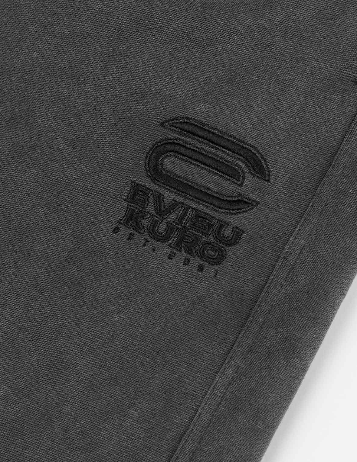 EVISUKURO E刺繡破損寬版運動褲