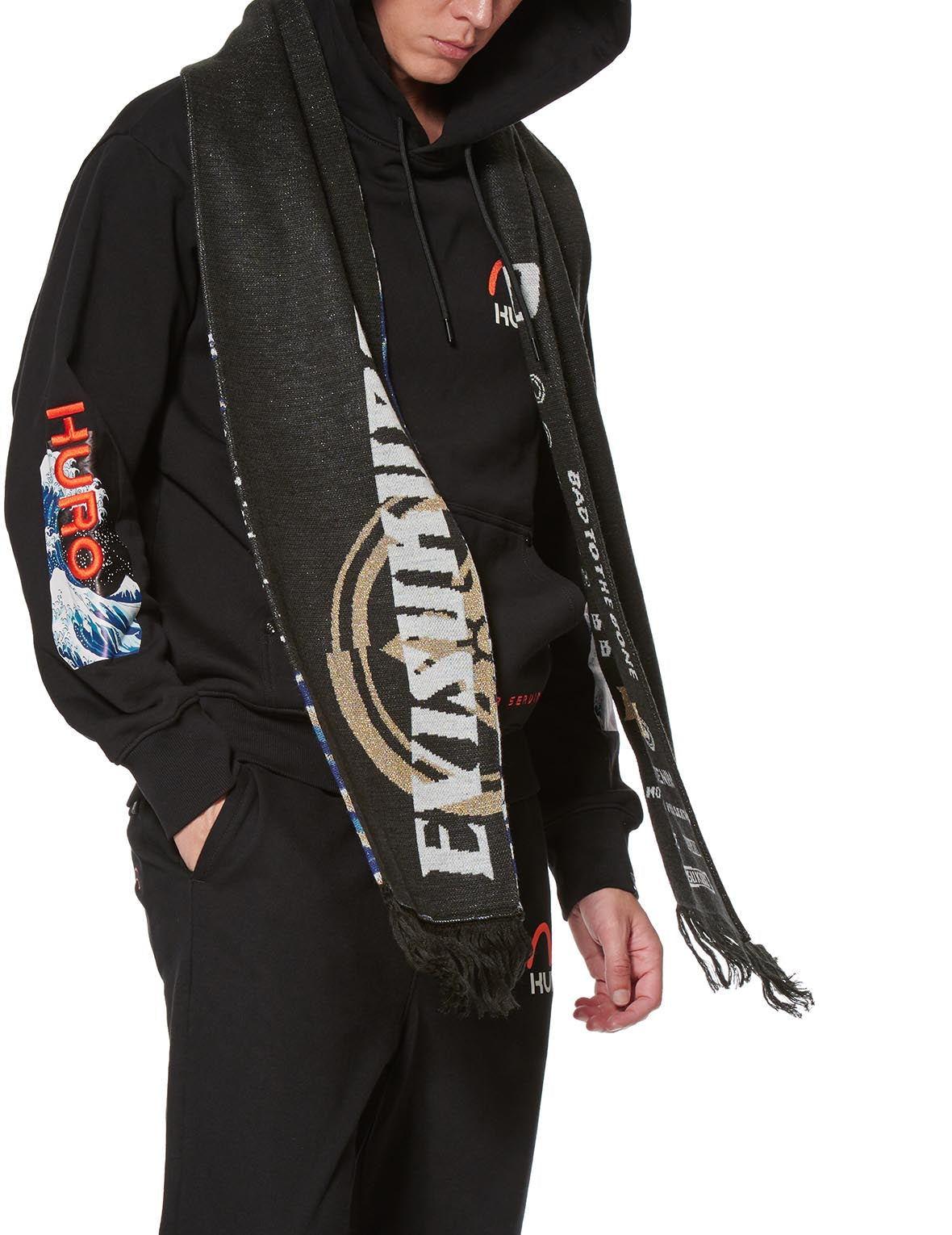 Ukiyo-E and Logo Knit Scarf