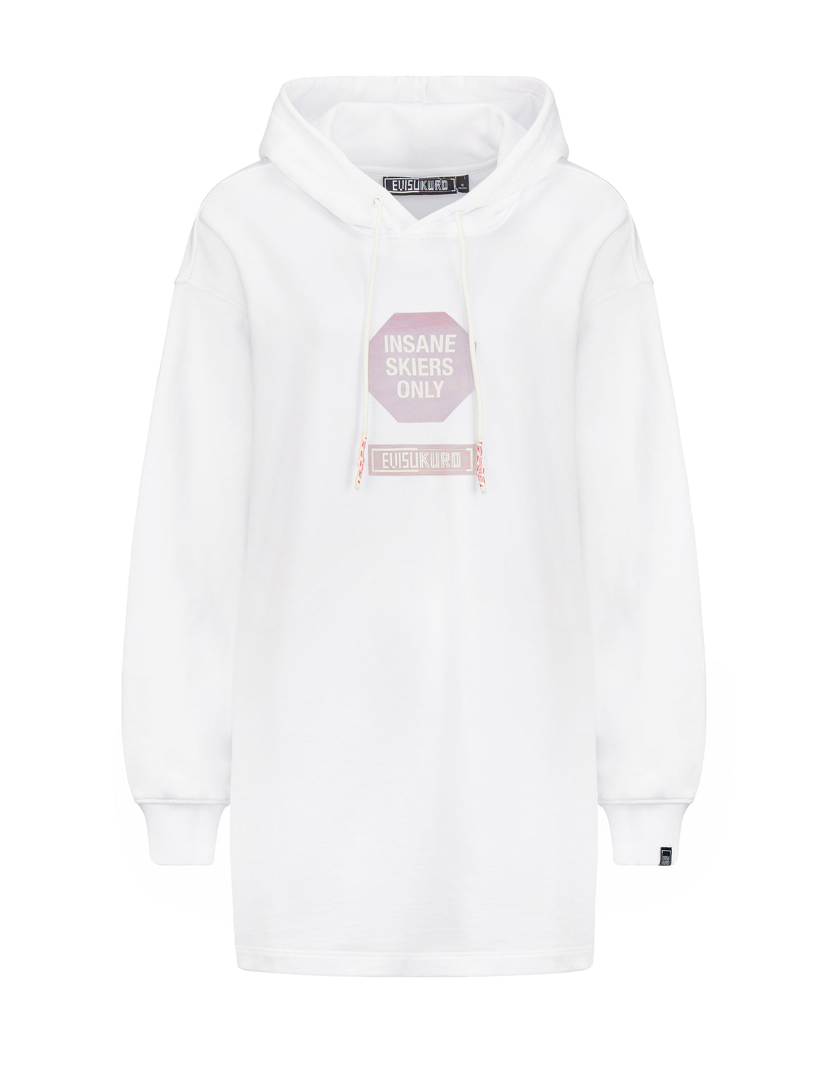 Warning Sign Print Oversized Hoodie