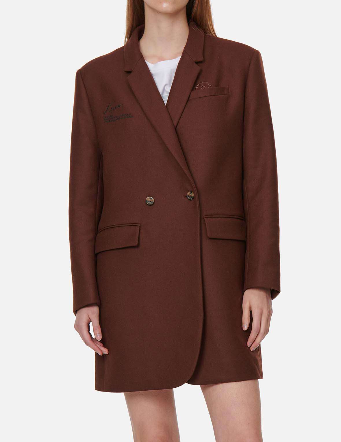凸印Logo長款西服外套