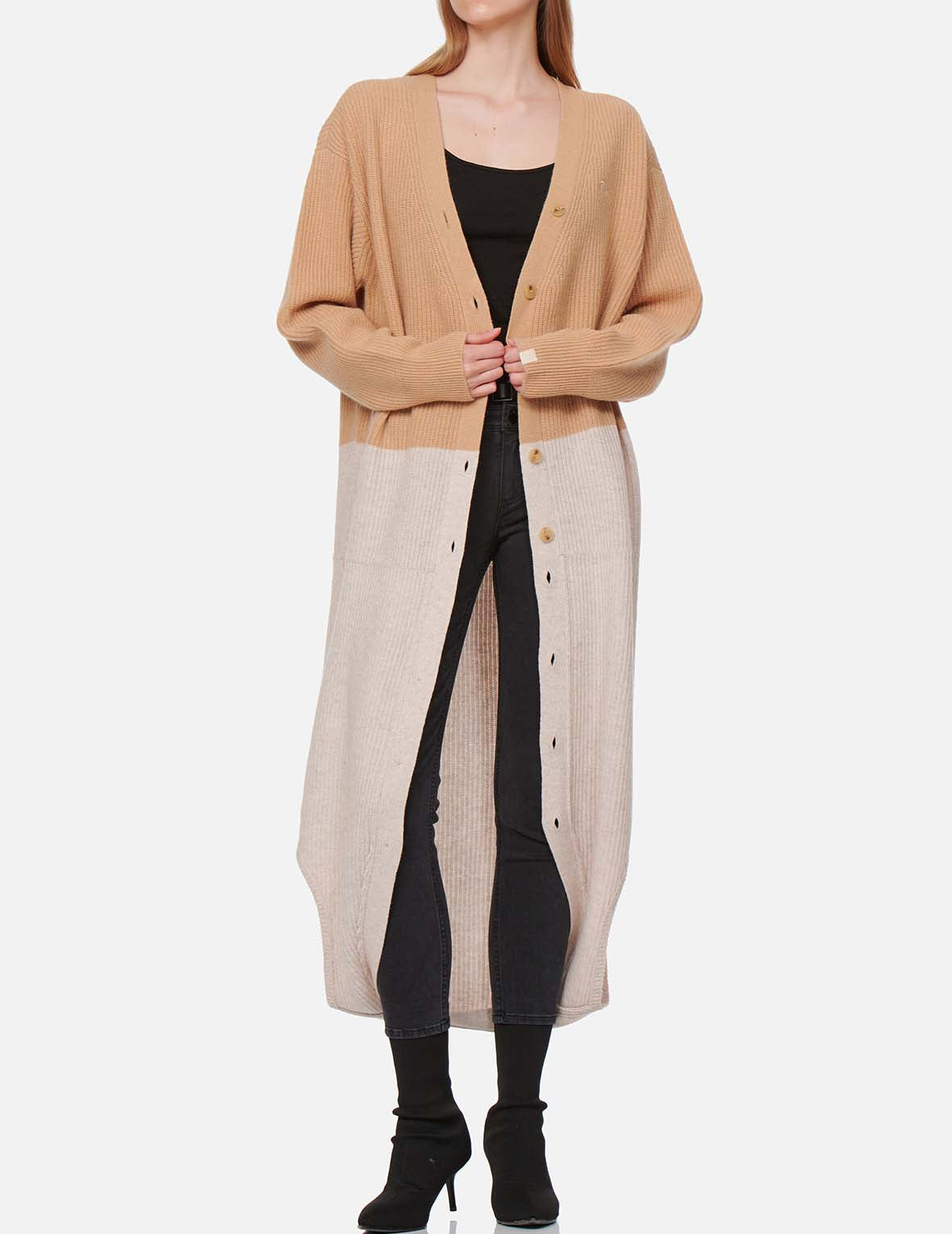 標誌刺繡兩件套針織開衫