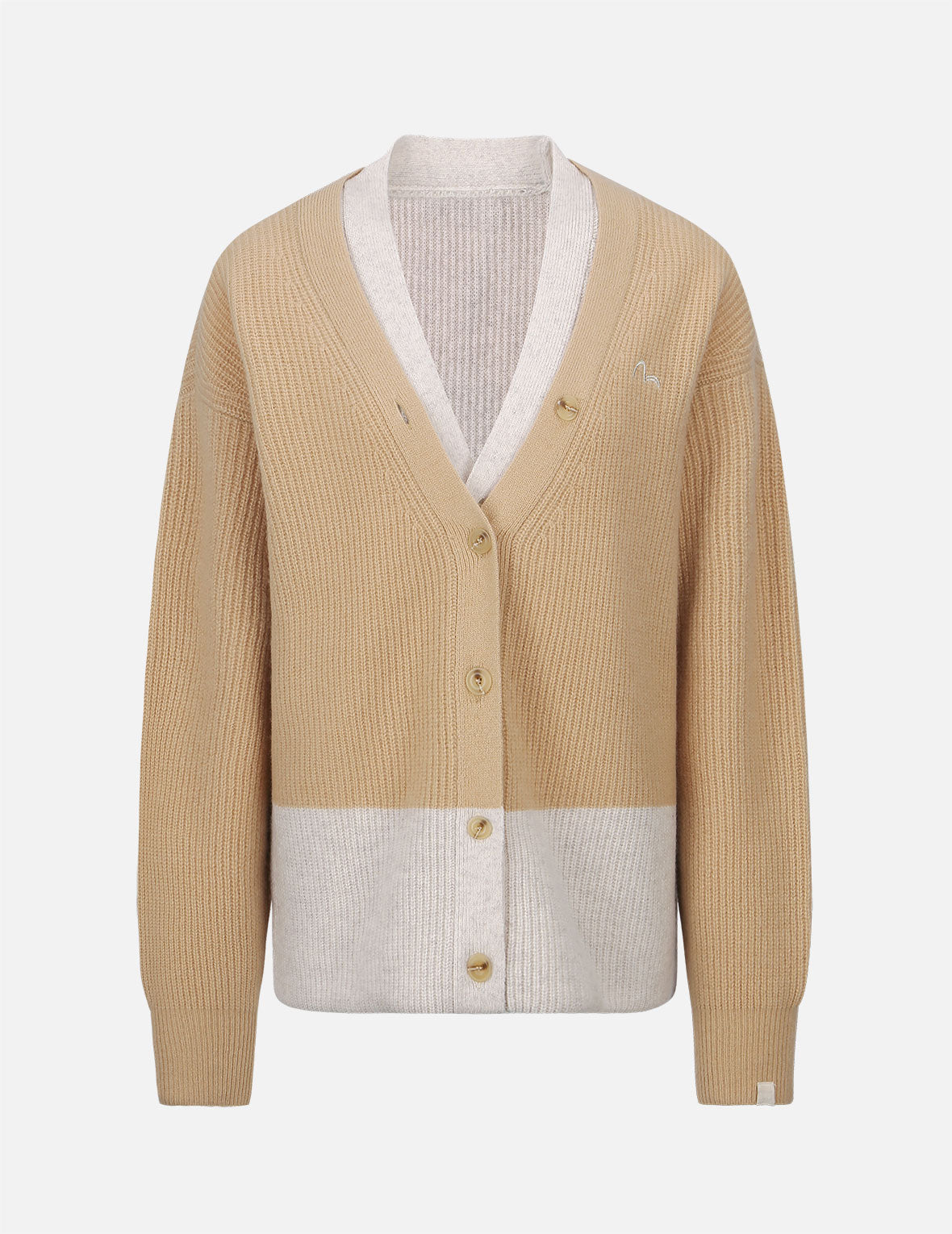 標誌刺繡兩件套針織開衫