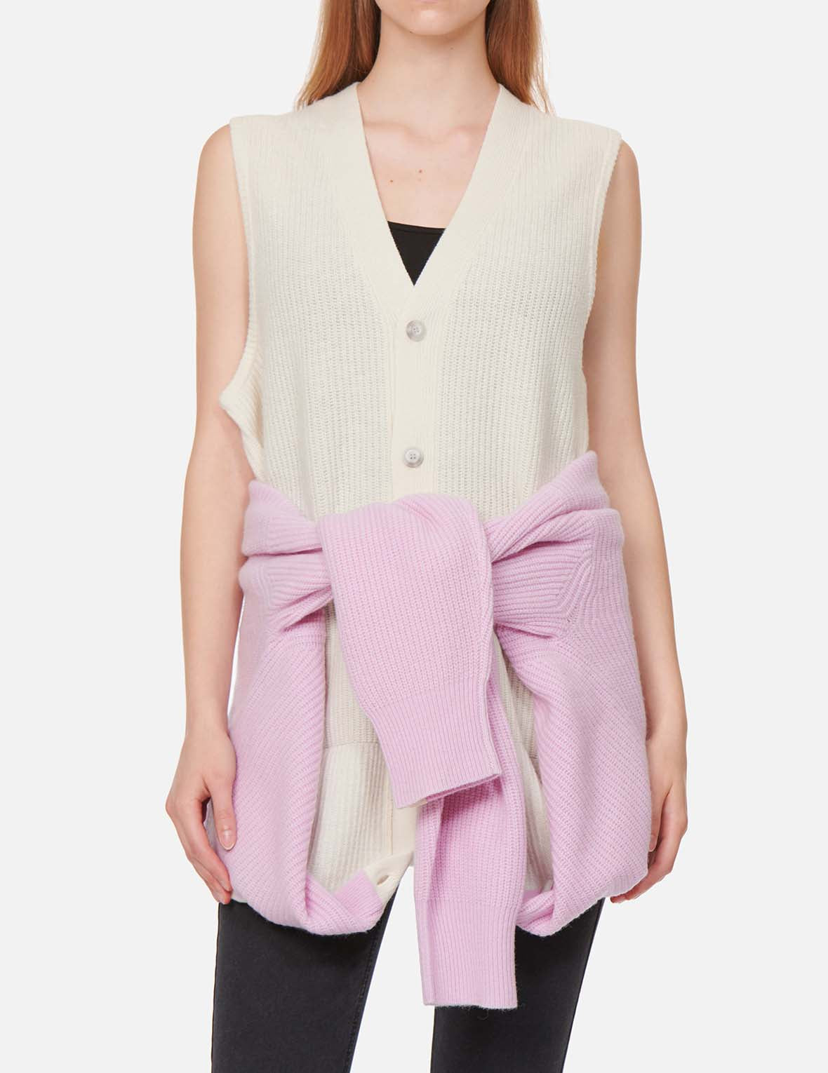 標誌刺繡兩件套針織開衫