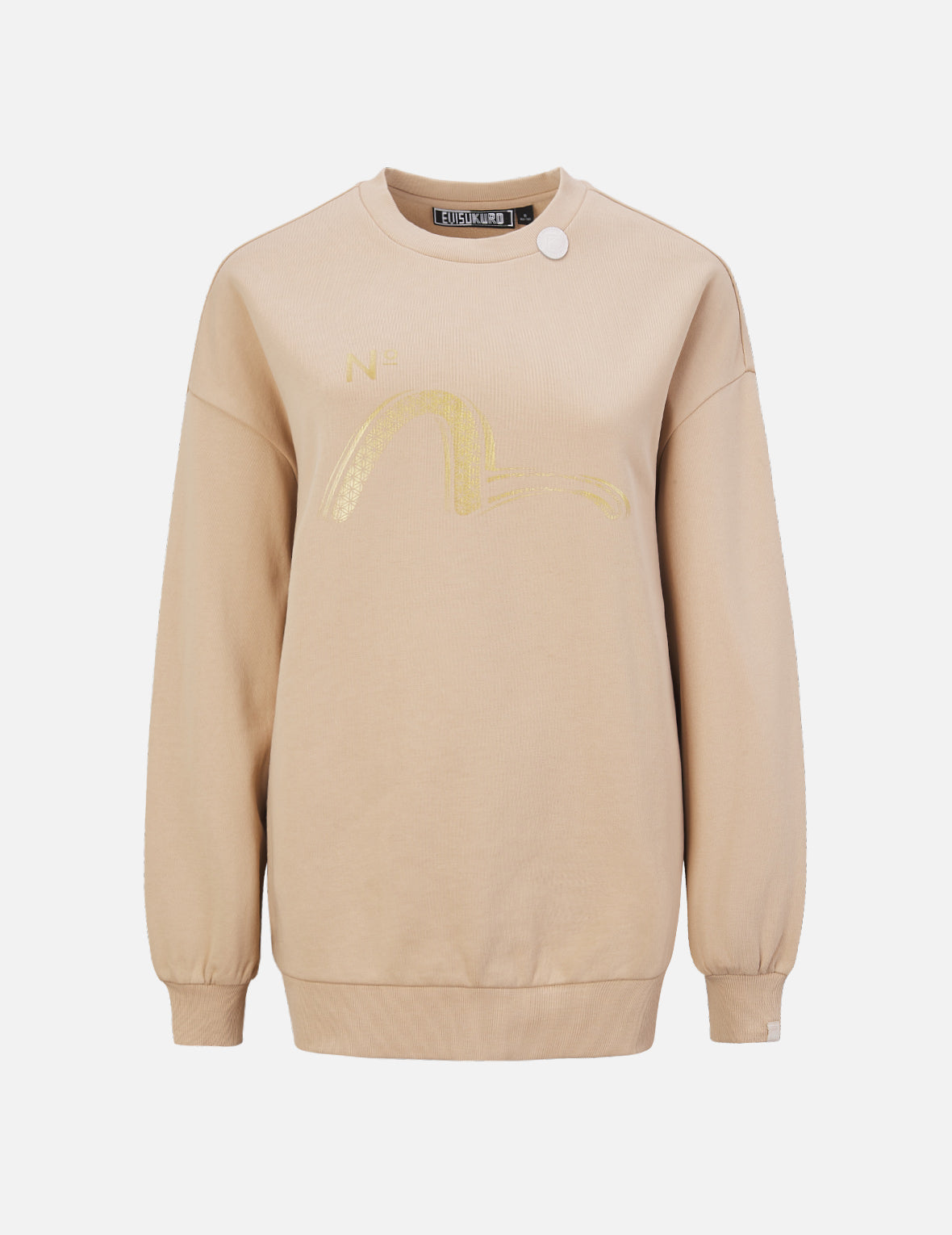 Sashiko Seagull and Kamon Print Oversize Sweatshirt