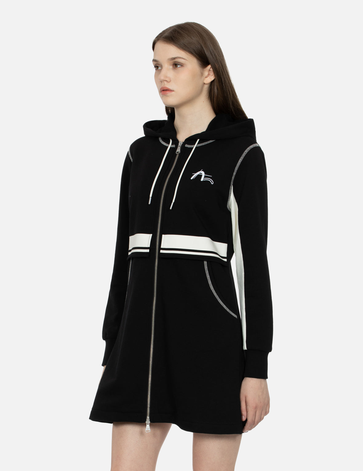Galaxy Logo Print Oversized Hooded Coat