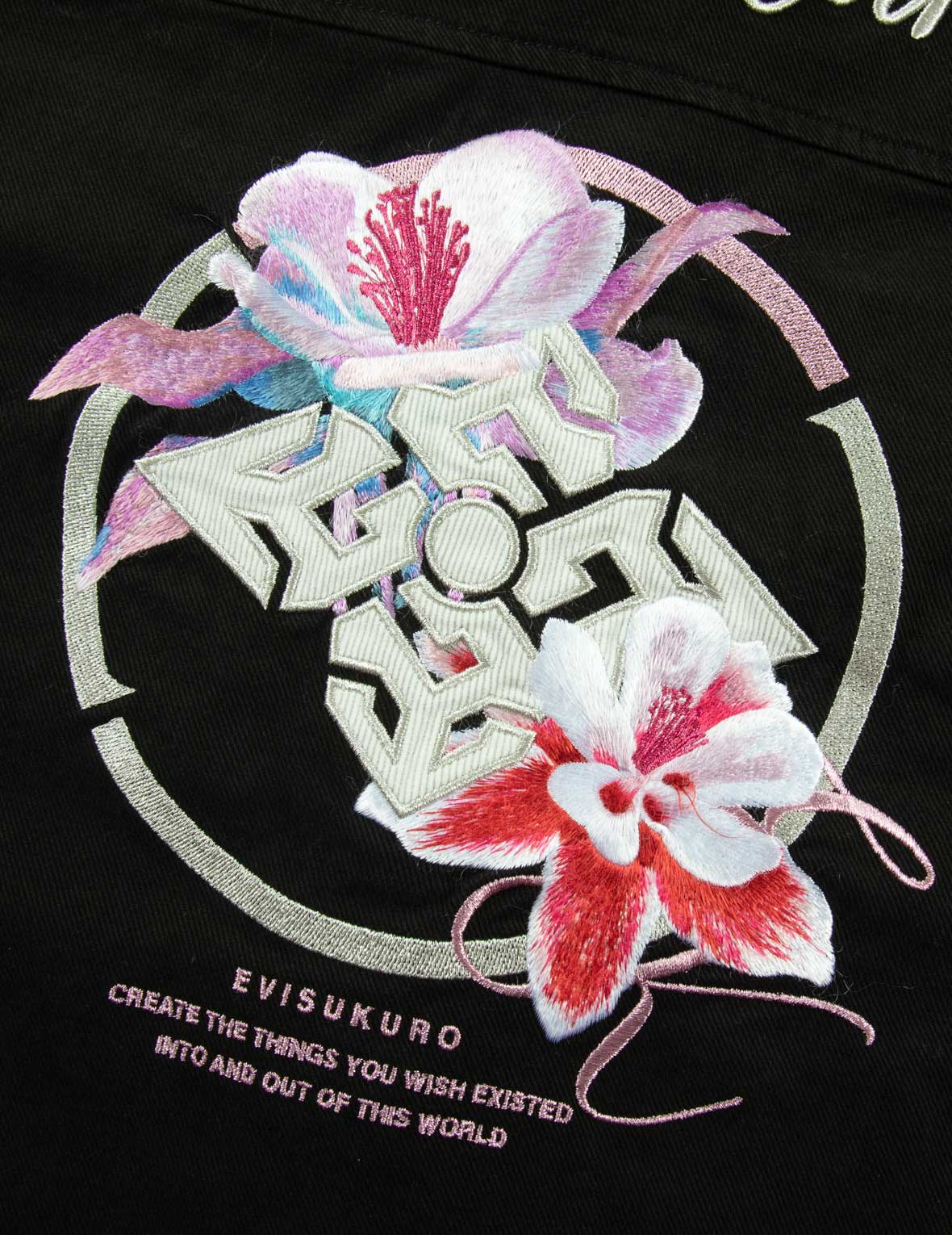 花卉家花刺繡寬版襯衫式夾克