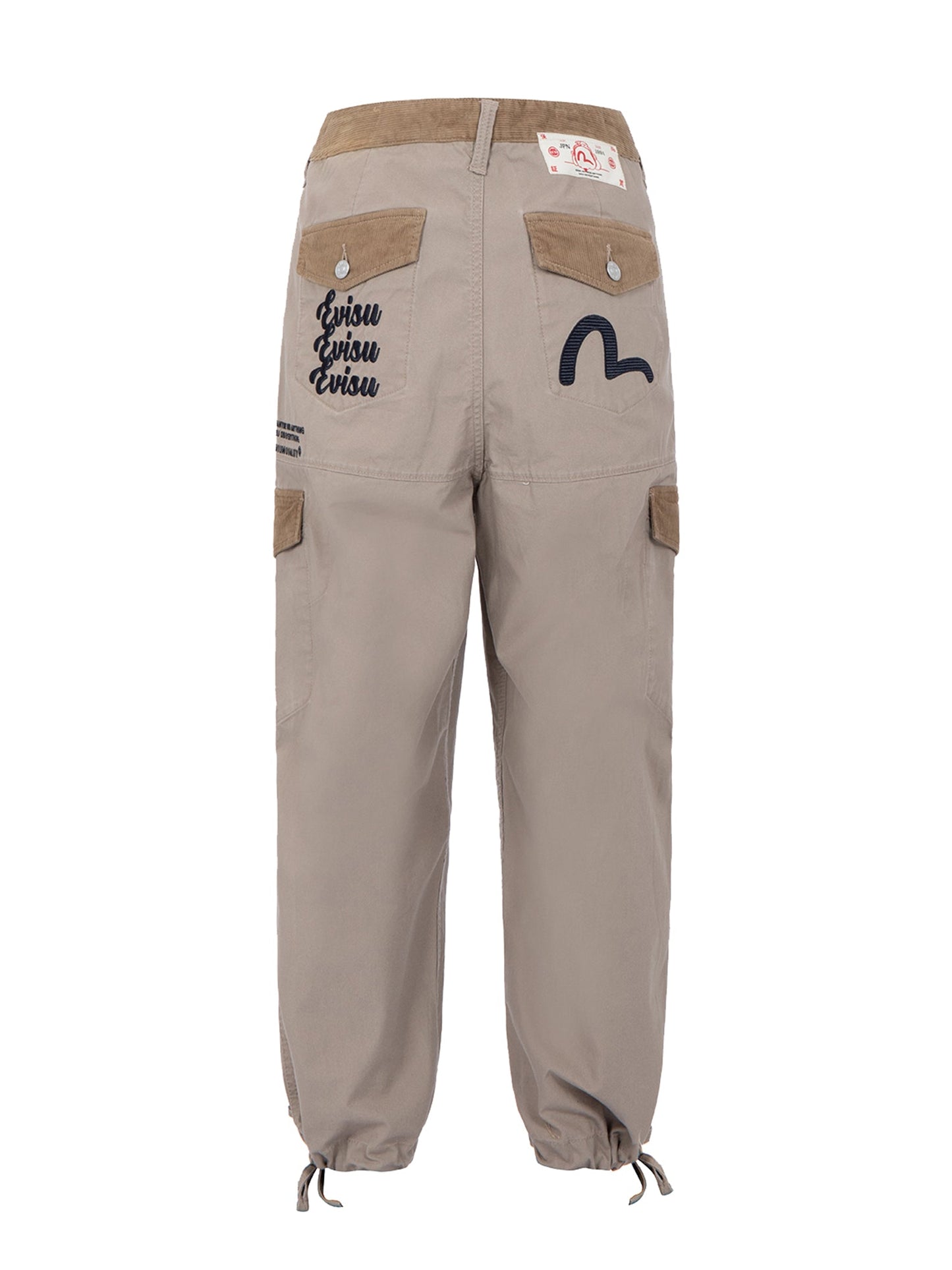 Seagull and Logo Embroidery Cargo Pants
