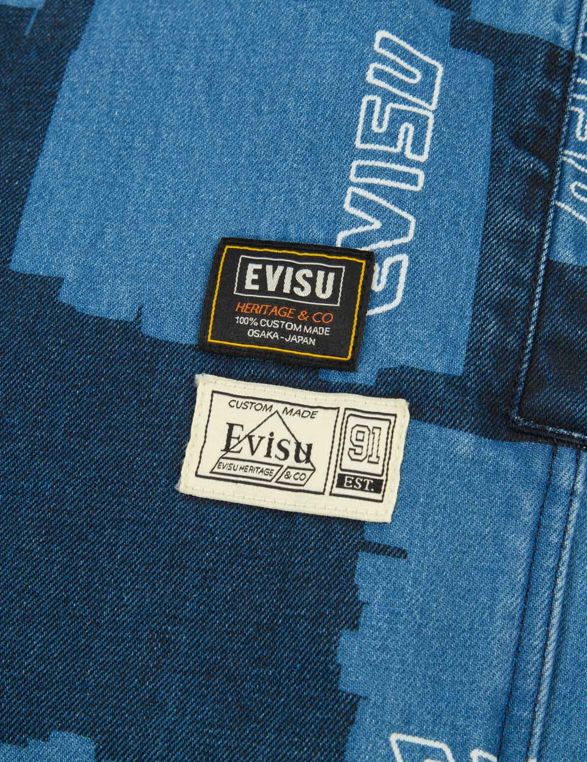 滿地格紋印花牛仔襯衫外套