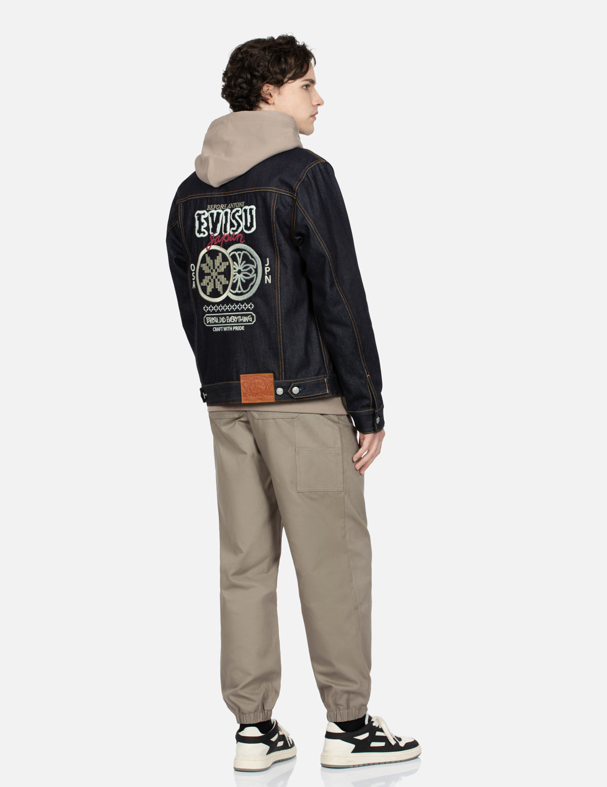 Double Kamon Embroidery Regular Fit Denim Jacket