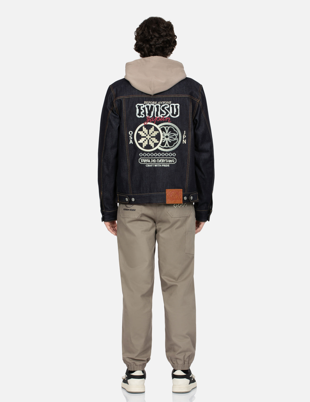 Double Kamon Embroidery Regular Fit Denim Jacket