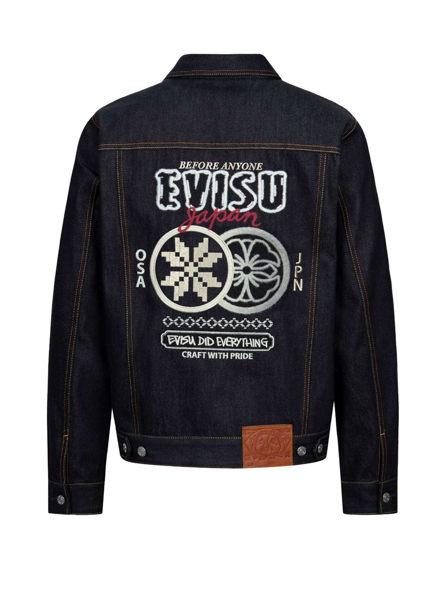 Double Kamon Embroidery Regular Fit Denim Jacket