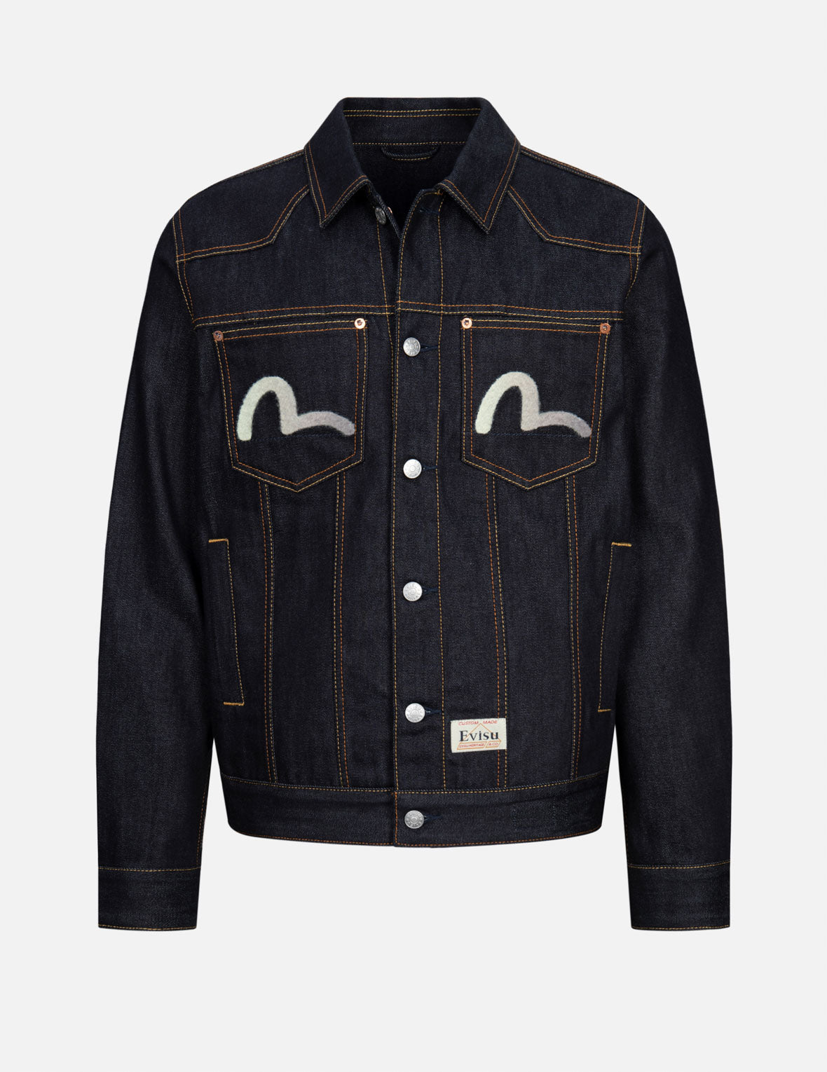 Double Kamon Embroidery Regular Fit Denim Jacket