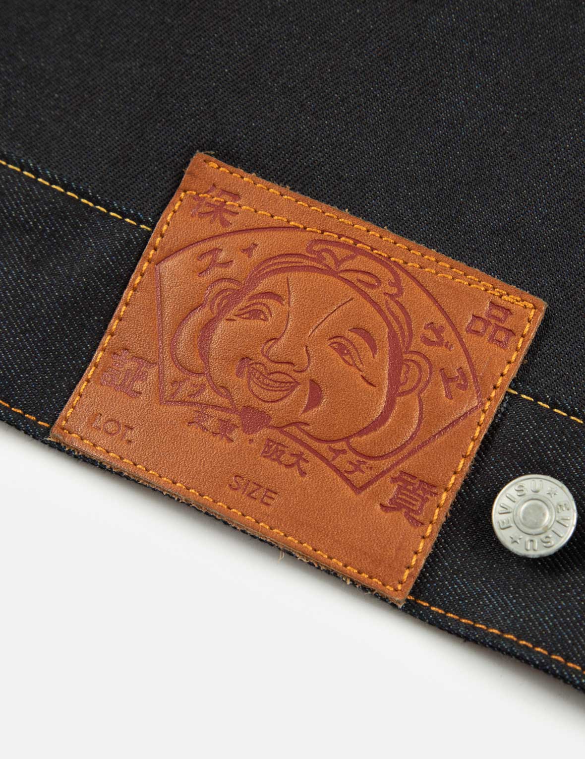隈取達磨大M印花及刺繡寬版牛仔外套