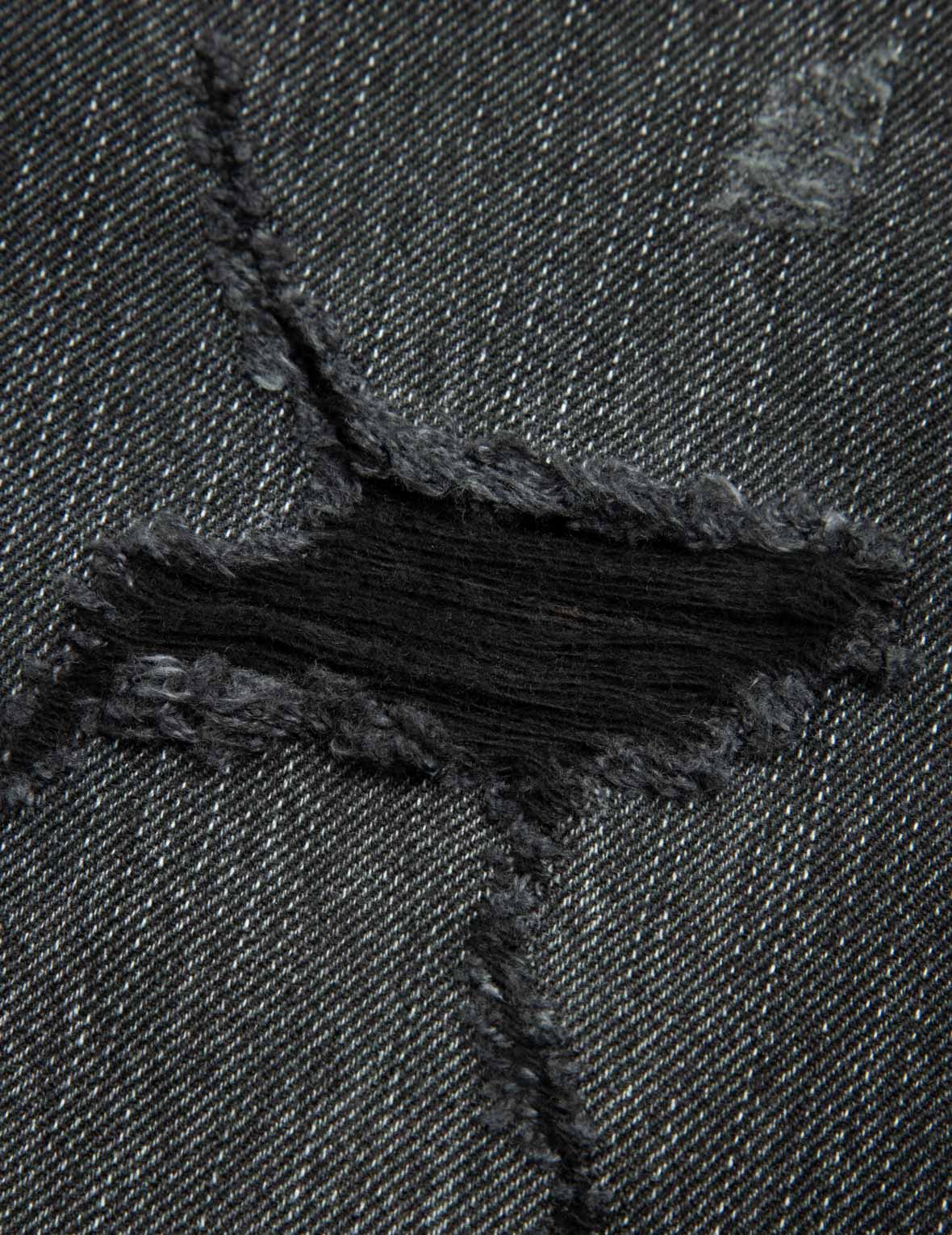 Camouflage Brushstroke Daicock Print Distressed Taper Fit Jeans #2017