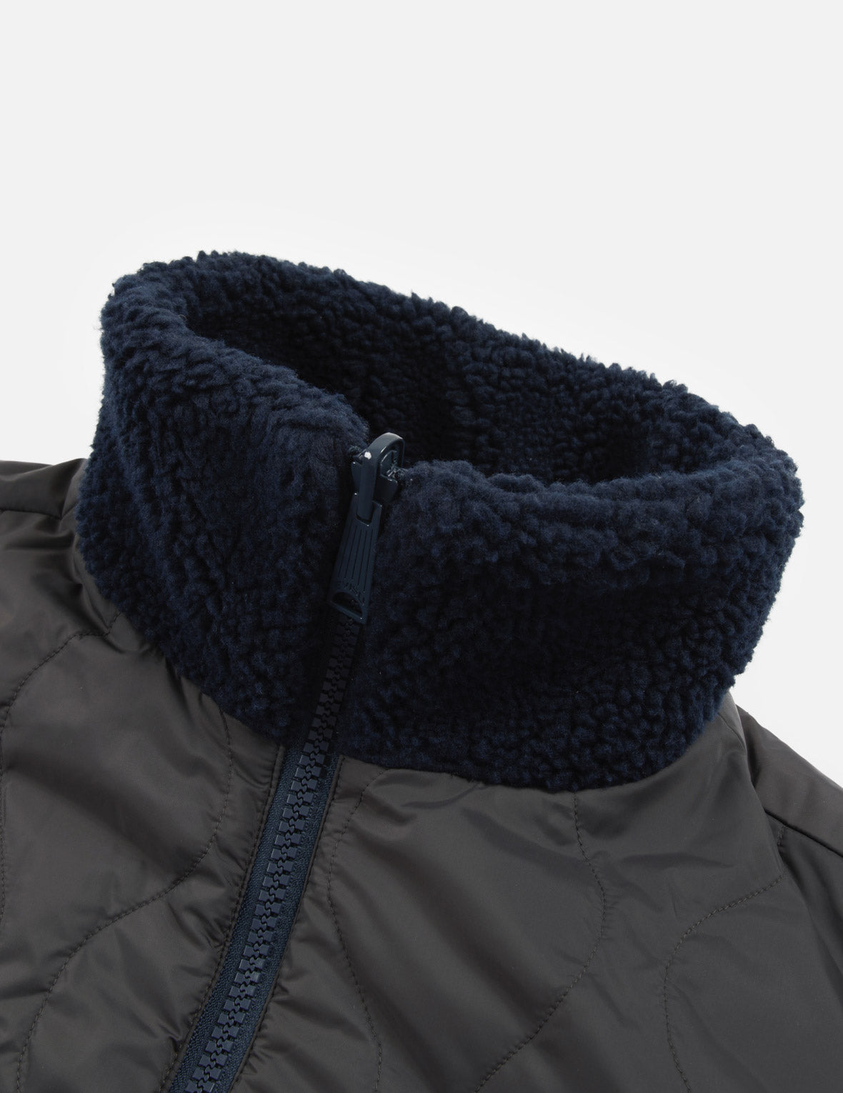 Two-tone Reversible Relax Fit Zipped Sherpa Jacket