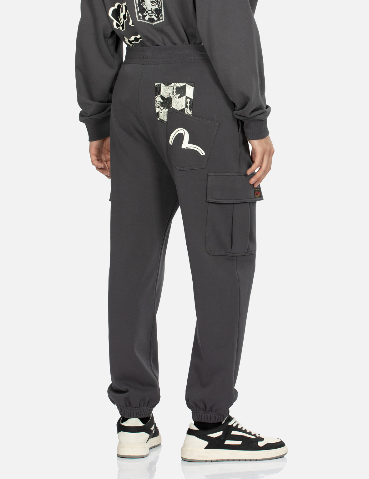 Logo Print Straight Fit Cargo Sweatpants