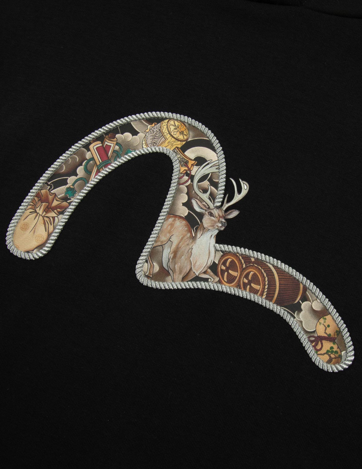 Deer and Treasure-pattern Seagull Print Loose Fit Hoodie