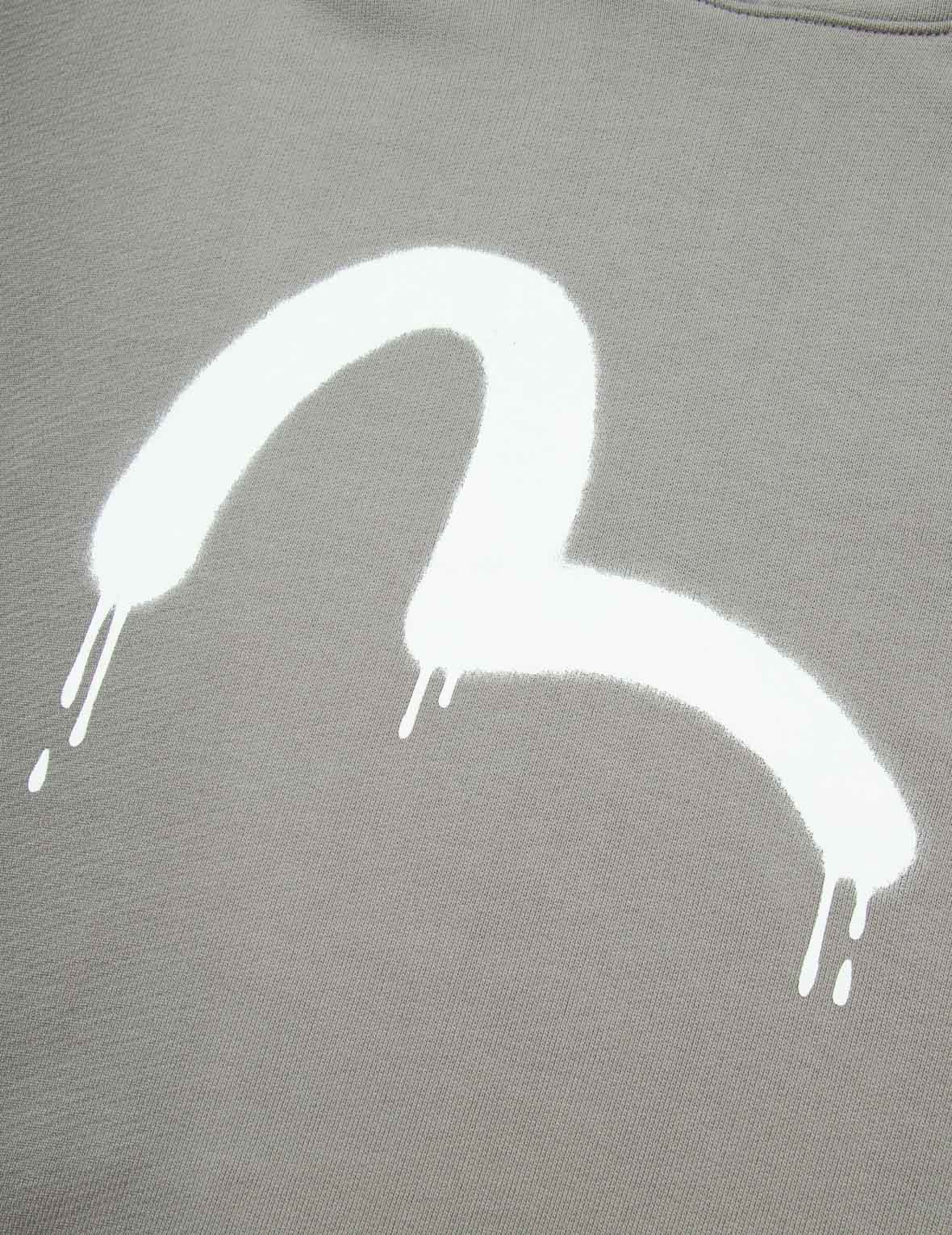 Graffiti Seagull and Slogan print Loose Fit Hoodie