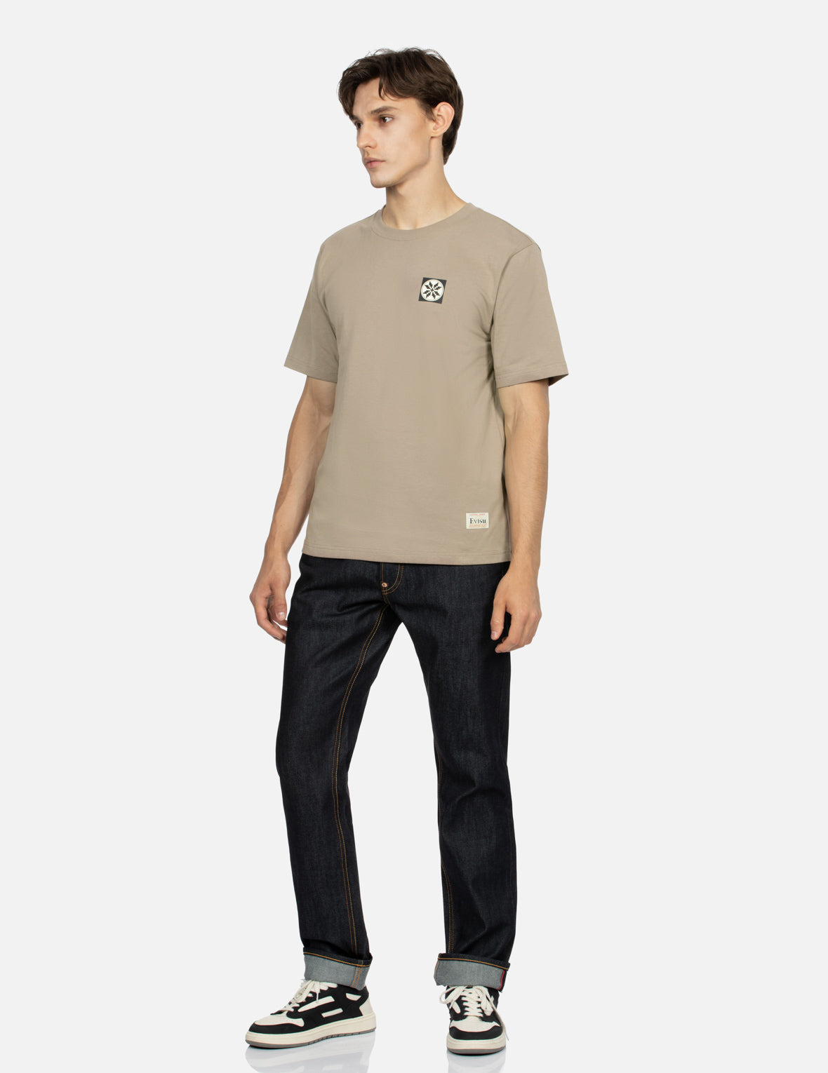 Kumadori Daruma and Lantern Print Regular Fit T-shirt