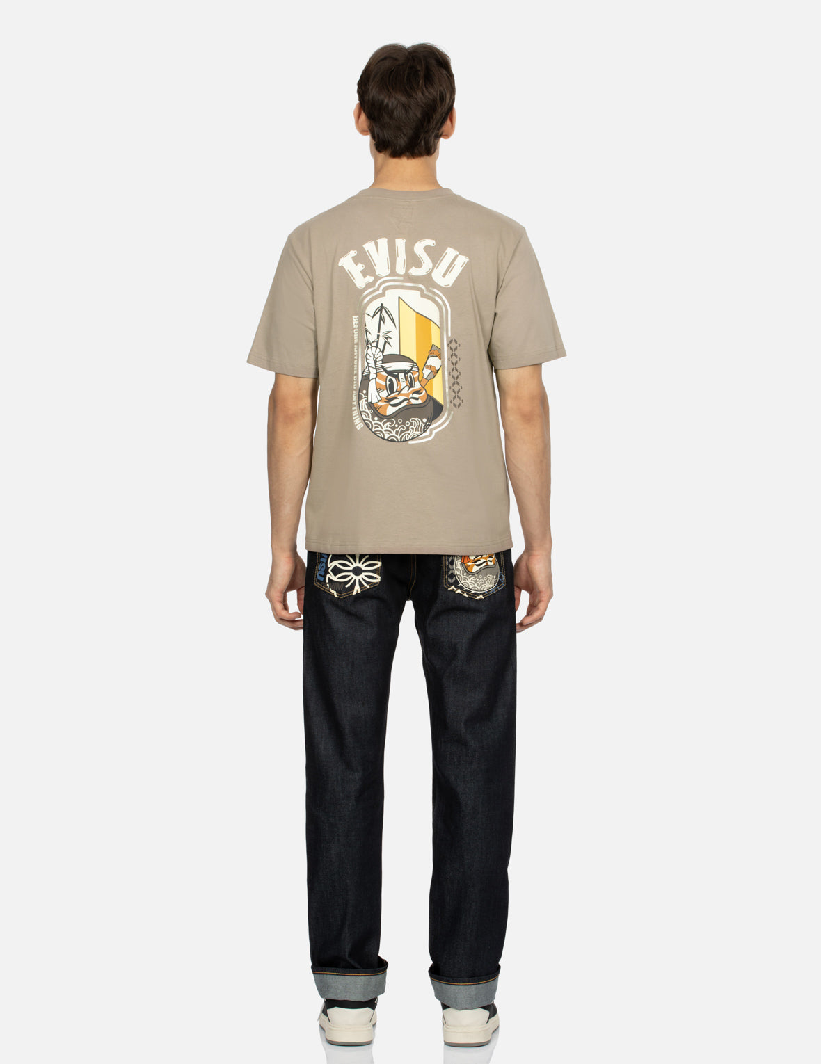 Kumadori Daruma and Lantern Print Regular Fit T-shirt